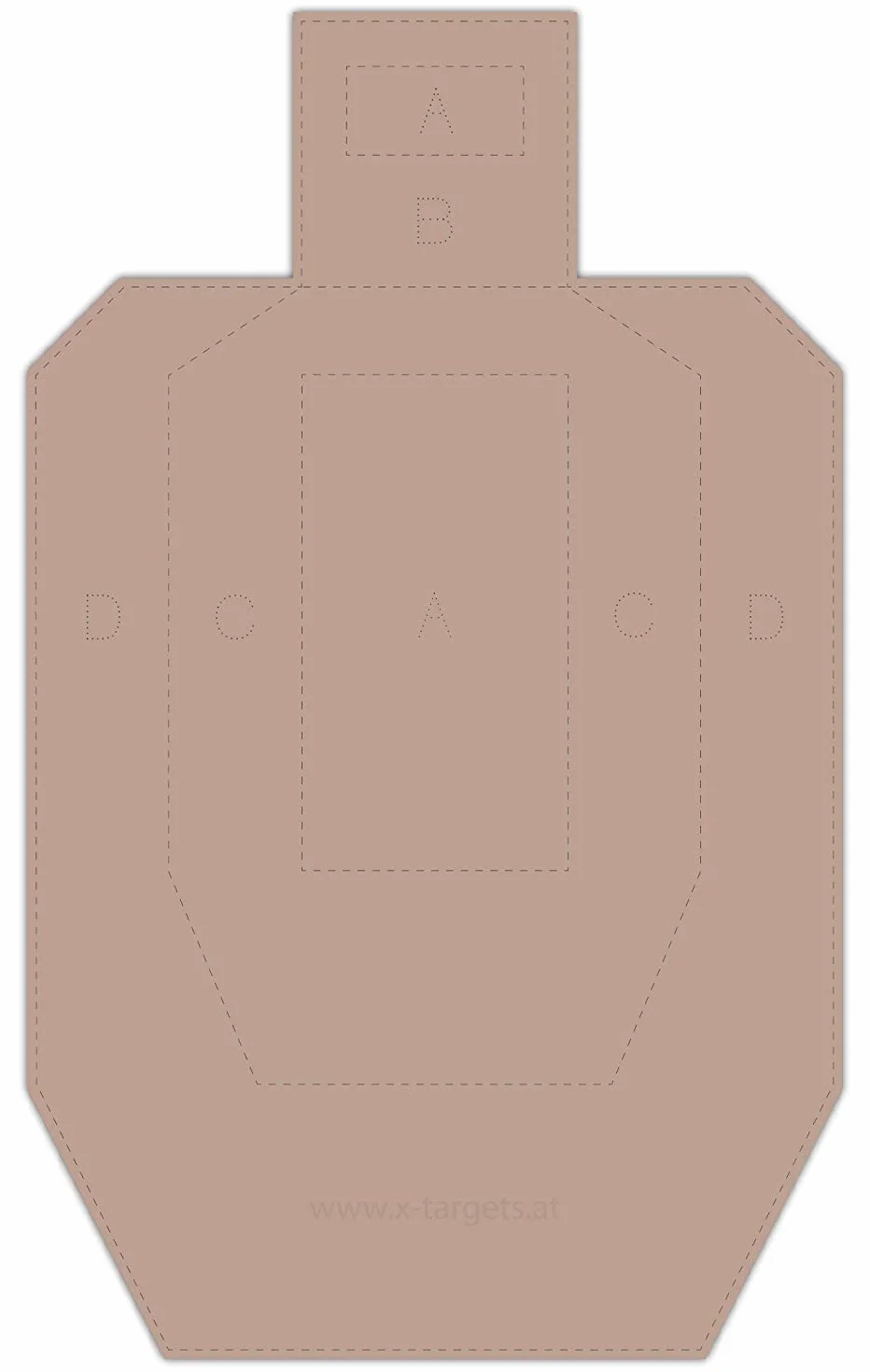 USPSA/IPSC Metric dysk do zawodów, tektura falista, brązowy/biały, format 46 x 76 cm