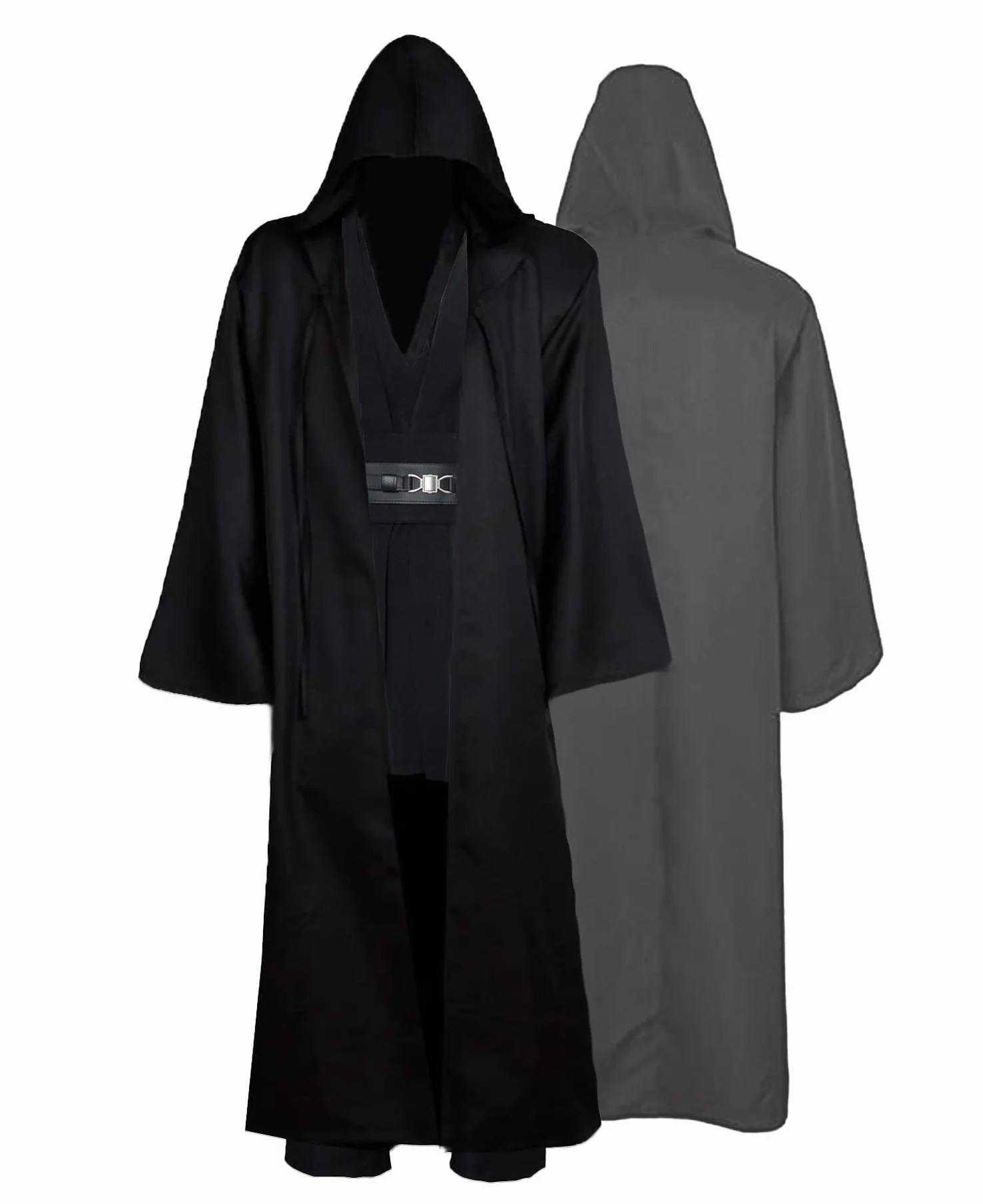 Kostium dla dorosłych tunika kostium rycerz płaszcz brązowy Jedi szlafrok z kapturem kamizelka koszula spodnie garnitur stroje na Halloween