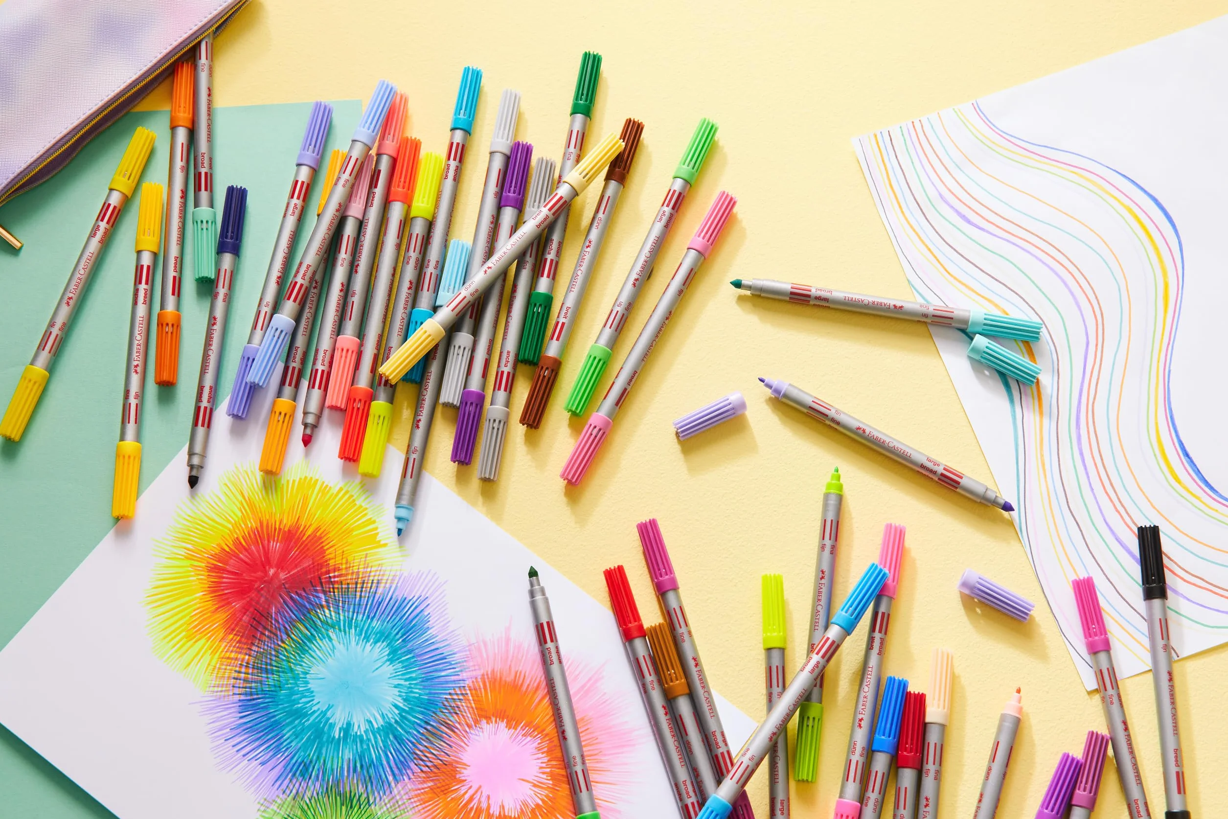 Faber-Castell 151140 - Zestaw flamastrów z 40 podwójnymi końcówkami dla dzieci i dorosłych