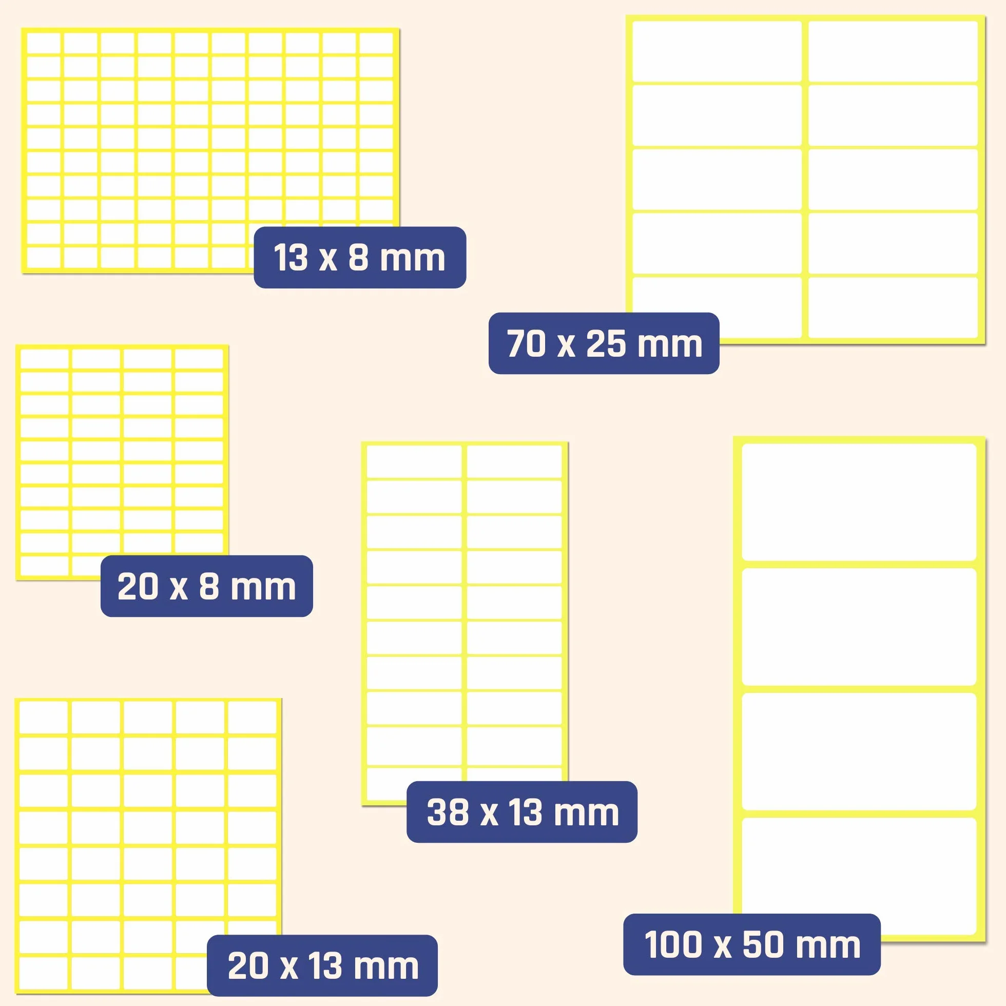 1000 Sztuk, 20 x 8 mm - Małe Białe Naklejki Cenowe Etykieta Samoprzylepna Do Pisania