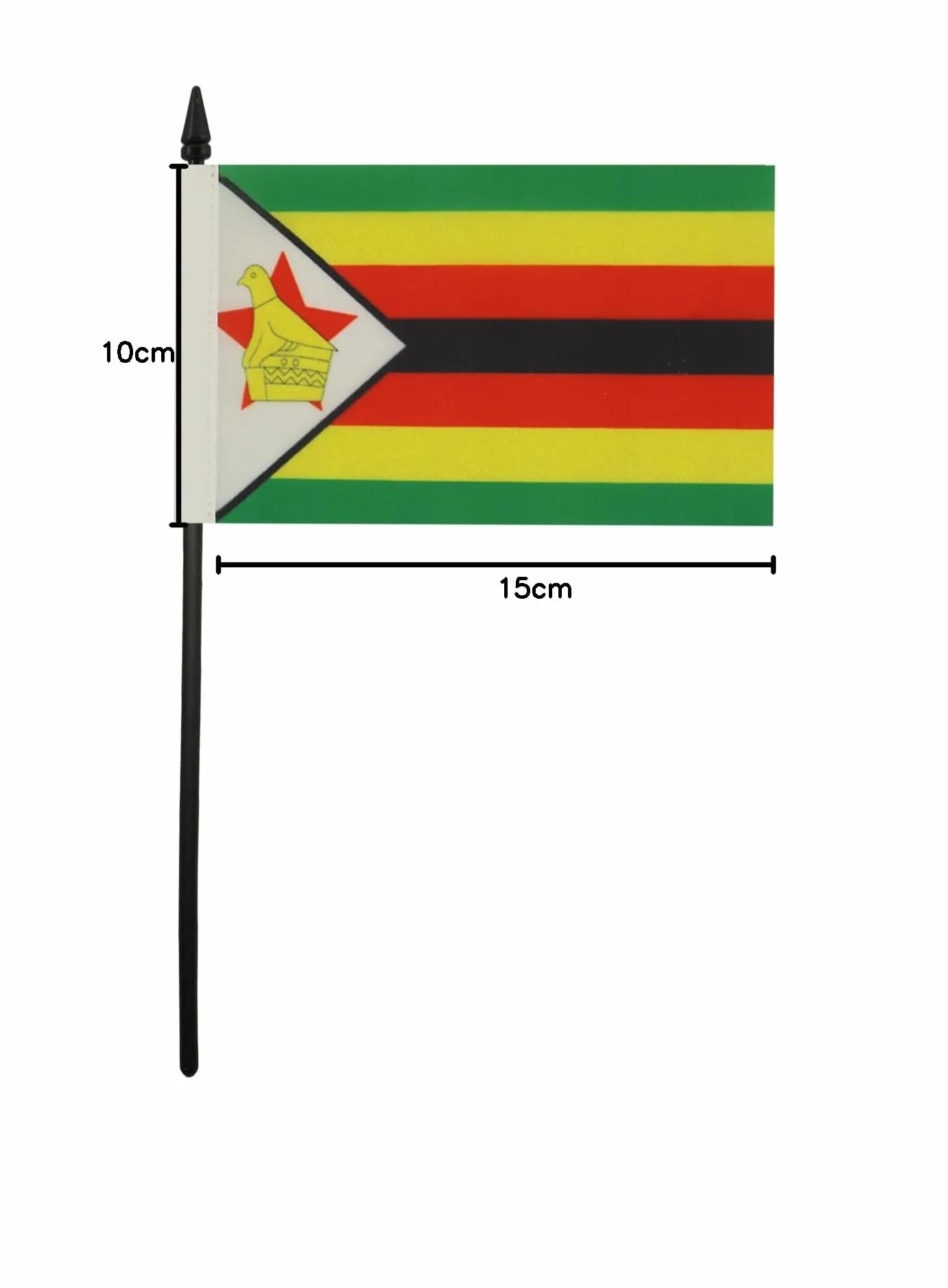 Drapeau de Table Zimbabwe en Polyester 100D, 15cm x 10cm