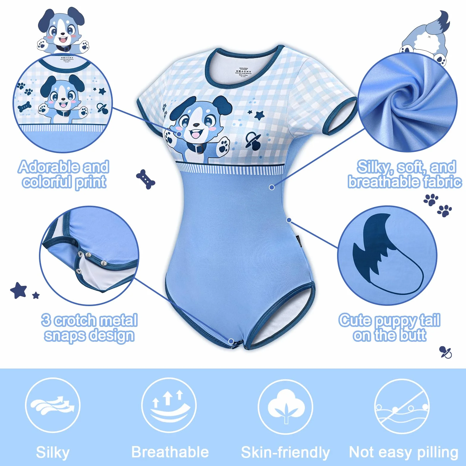 LittleForBig Jedwabiste śpioszki Onesie piżama body
