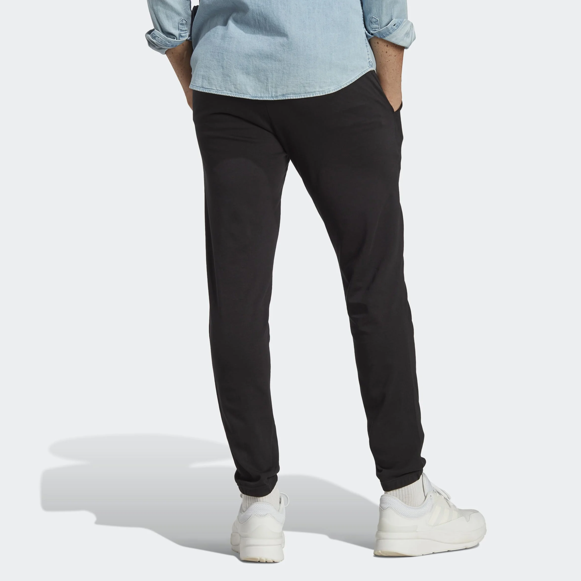 adidas Essentials Single Jersey Tapered Elasticized Cuff Logo Pants - Spodnie Mężczyźni
