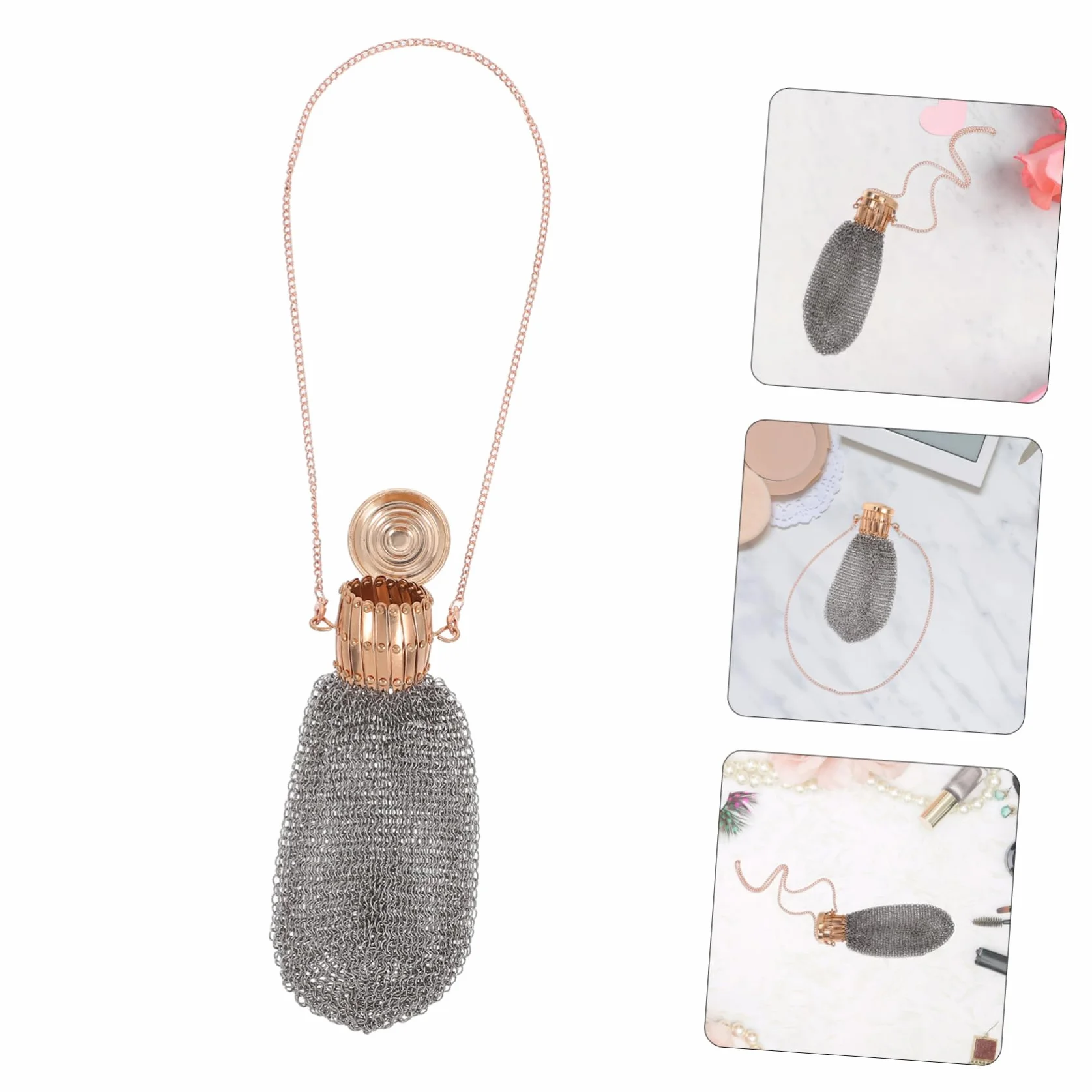Portmonetka Vintage Coin Purse: Metalowa Podwójna Siateczka Portmonetka Na - Retro Uchwyt Na Drobne Z Zapięciem Na Skręcany Zatrzask I Łańcuszkiem Dla Kolekcjonerów
