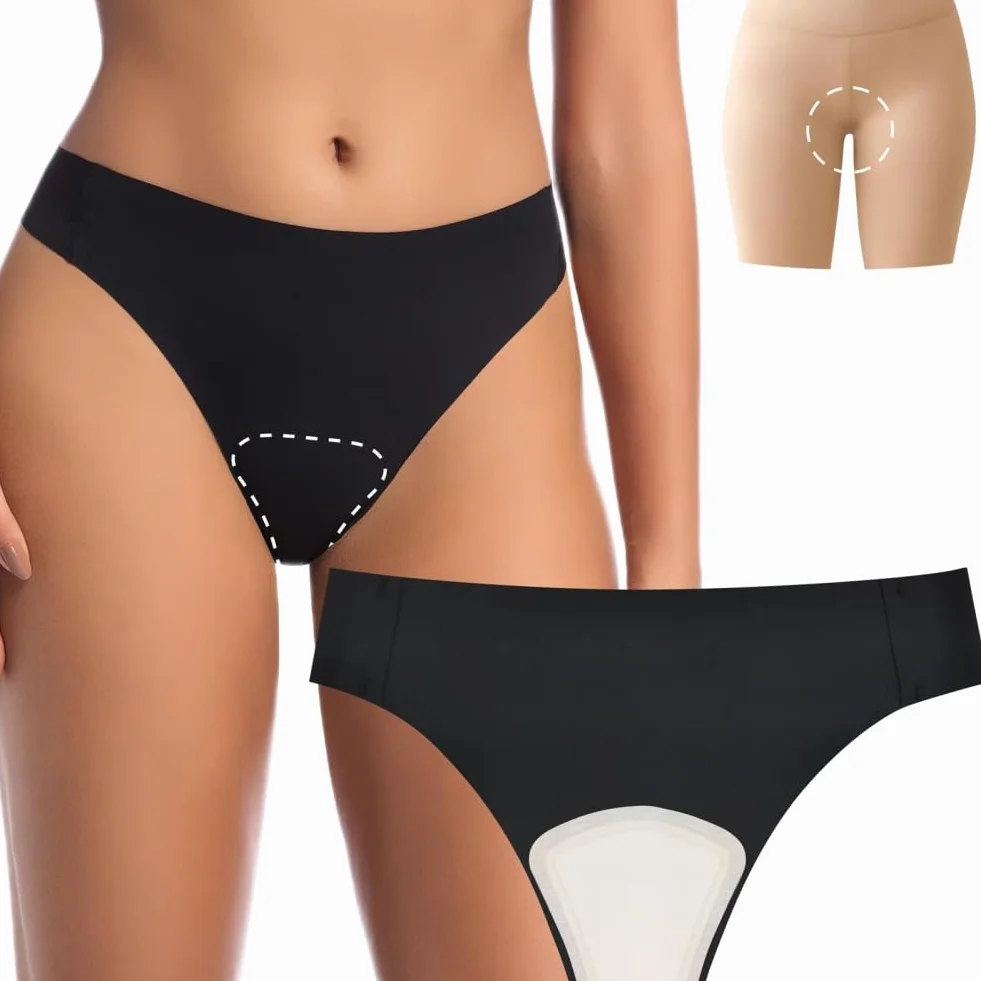 Bielizna bez palców wielbłądzich, dowód dla kobiet cameltoe korektor bielizna bezszwowa niewidoczna wkładki do majtek treningowych