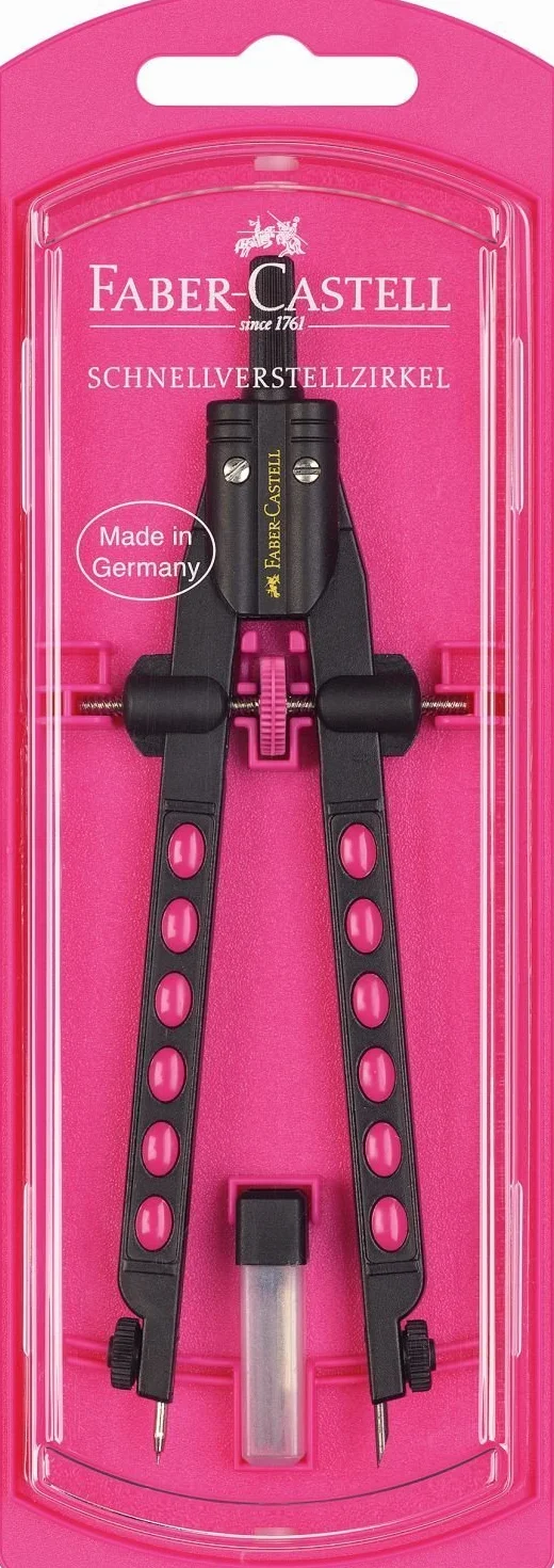 Faber-Castell Pink 174335 cyrkiel z szybką regulacją, Factory Neon