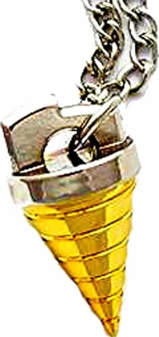 Metalowy naszyjnik z zawieszką w kształcie wiertła | Biżuteria Anime & Fantasy | Symboliczny wisiorek 4 cm