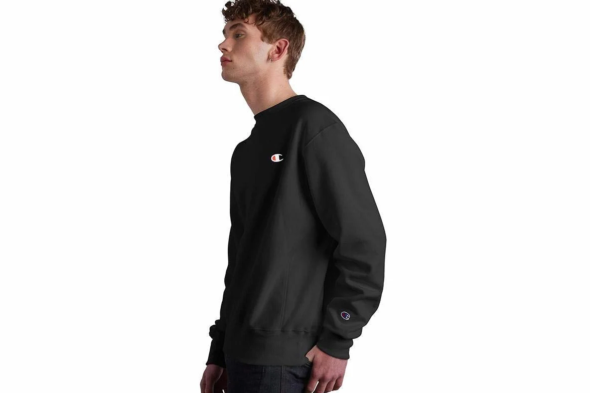 Champion Bluza męska z okrągłym dekoltem, odwrócony splot, ciężka bluza polarowa dla mężczyzn, L