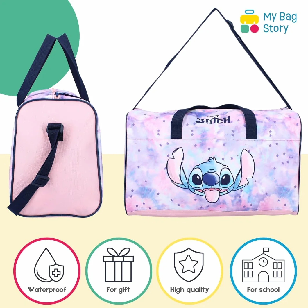 mybagstory - Torba sportowa dla dziewczynek - Stitch - Dzieci - Szkoła - Przedszkole - Przedszkole - Przedszkole - Podstawowa - Torba dziewczęca - Rozmiar 40 cm - Regulowany pasek - Pomysł na prezent
