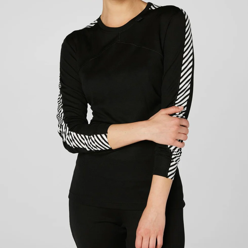 Helly-Hansen Kobiety W HH Lifa Crew Koszulka Termiczna, Czarny, S
