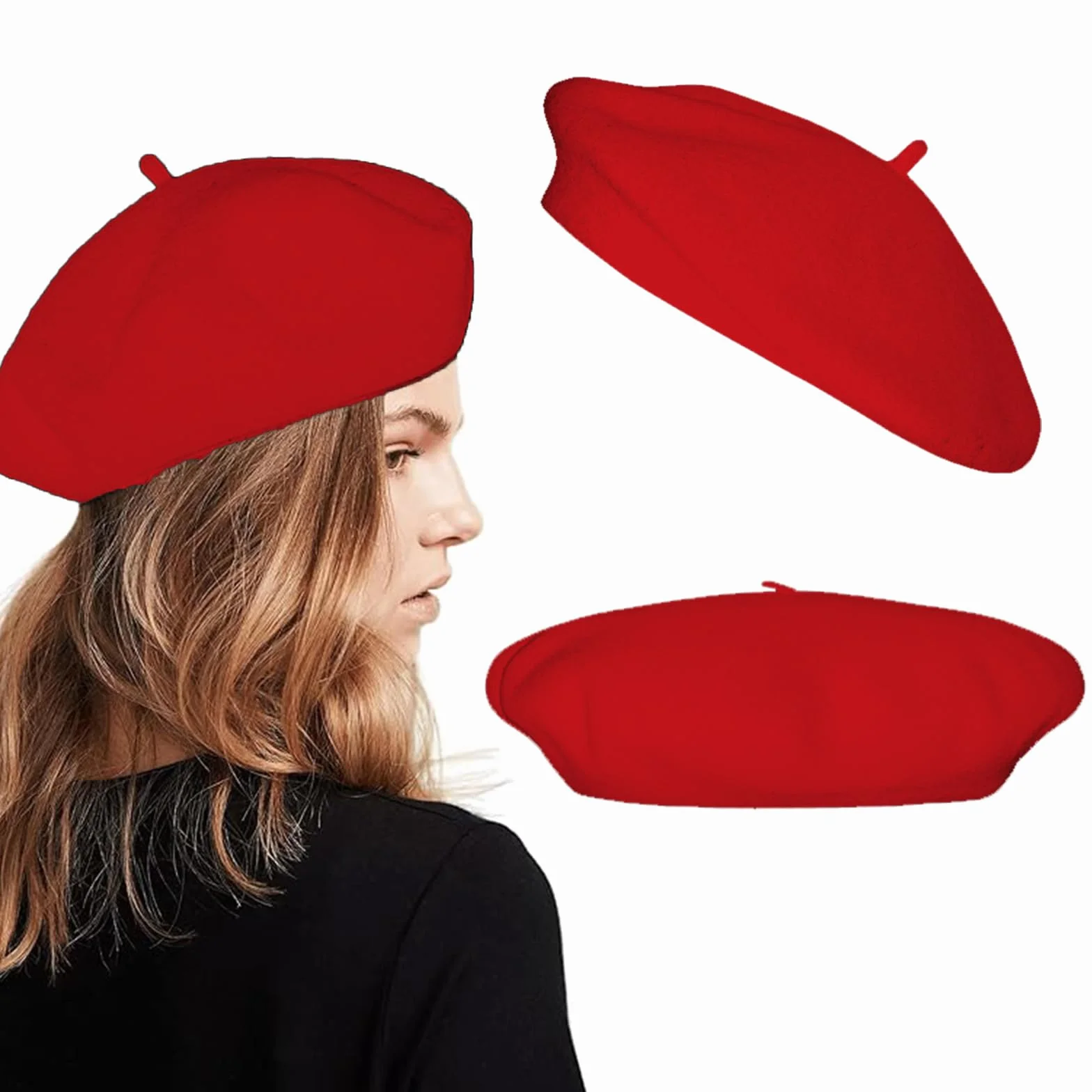 Wełniany Beret Klasyczny Francuski Damski Beret Artystyczny Damski Artystyczny Kapelusz Paryski Nowoczesny Kapelusz Malarski