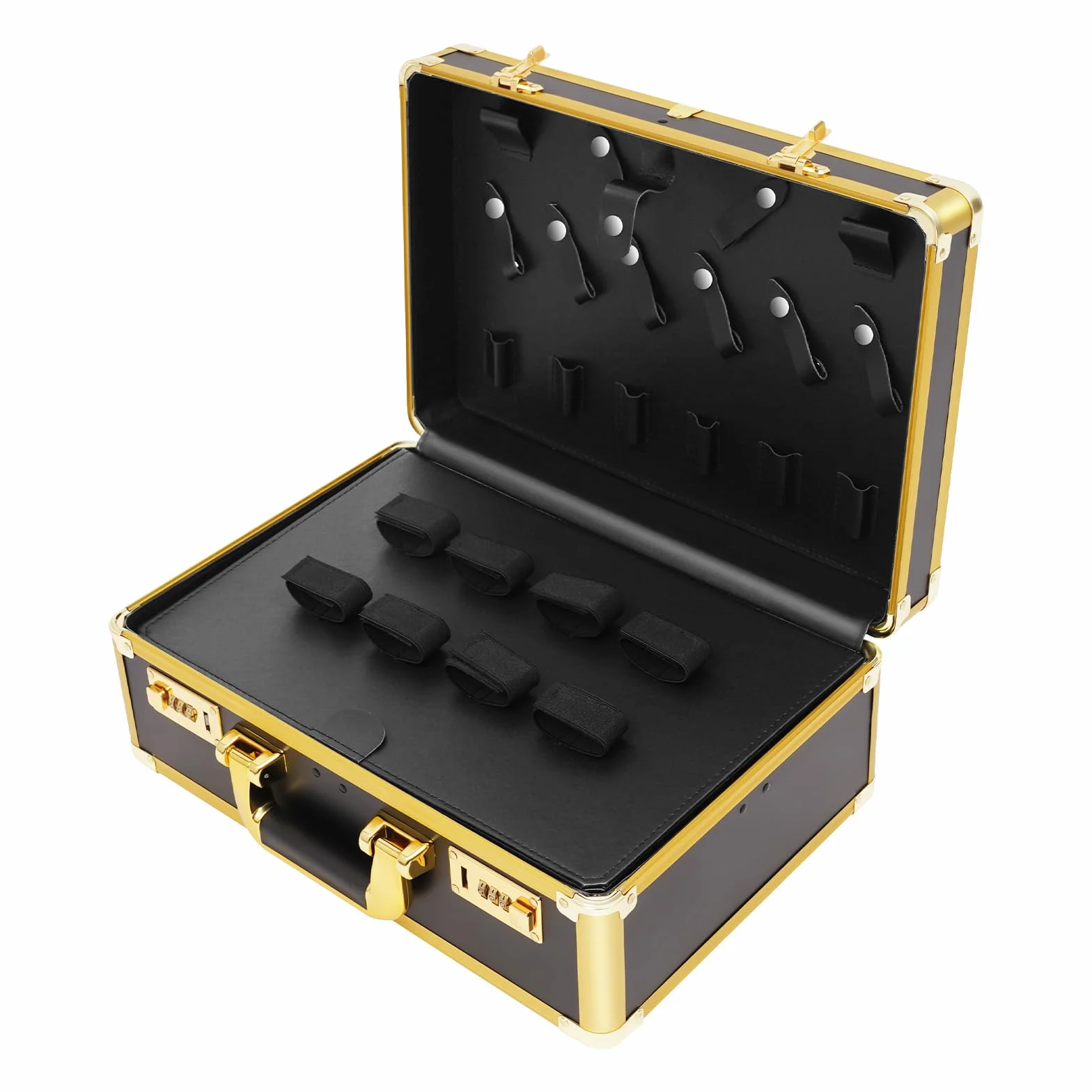 3-w-1 Przenośny kuferek na kosmetyki z zamkiem, wielofunkcyjny kuferek na kosmetyki i walizka fryzjerska, twarde etui Beauty Case i organizer na makijaż do podróży i w podróży, 40 × 16,5 × 27,5 cm