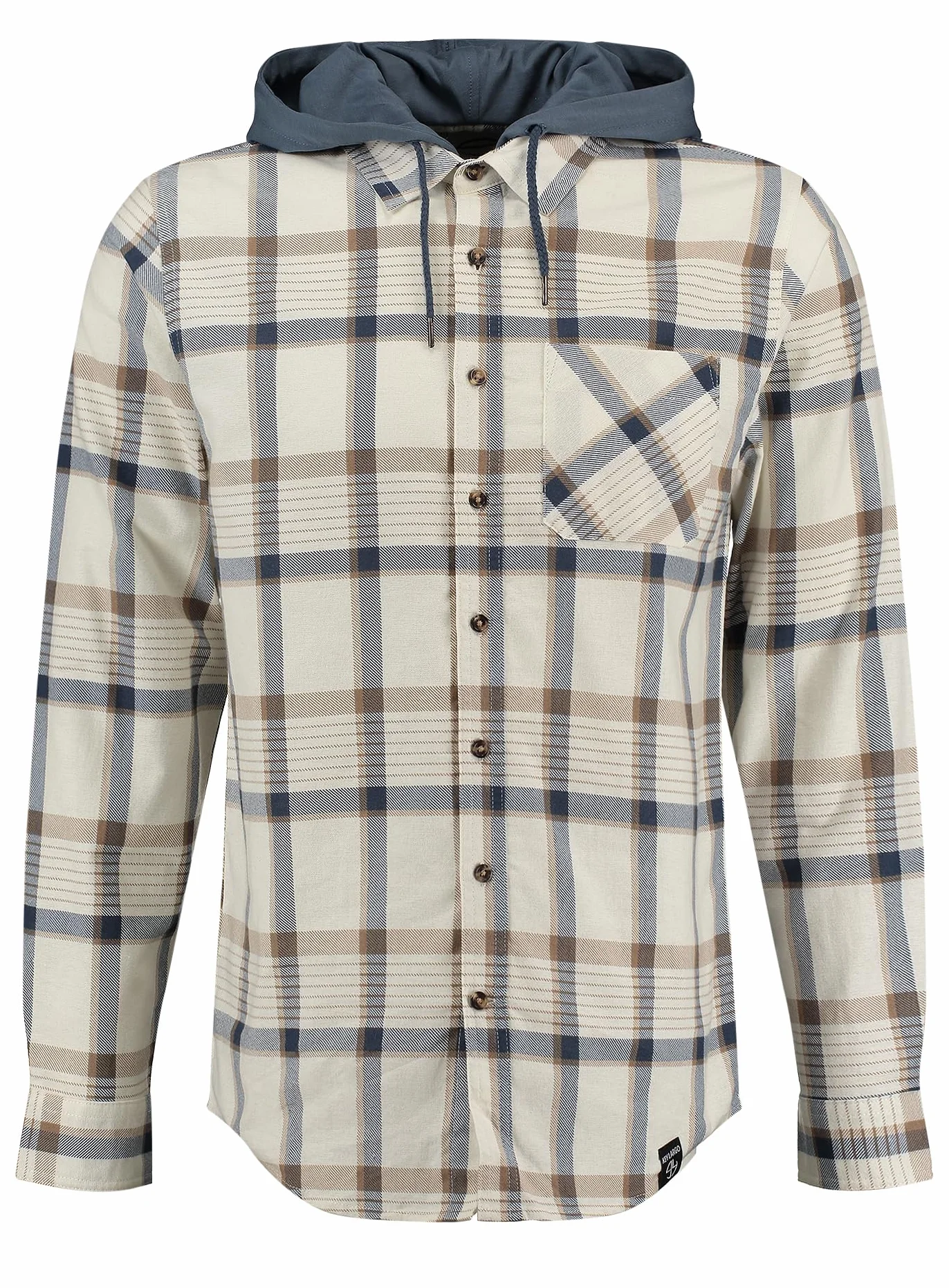 KEY LARGO Męska koszula MSH KLCATANIA 1/1 bluza z kapturem, Offwhite-blue (2073), L