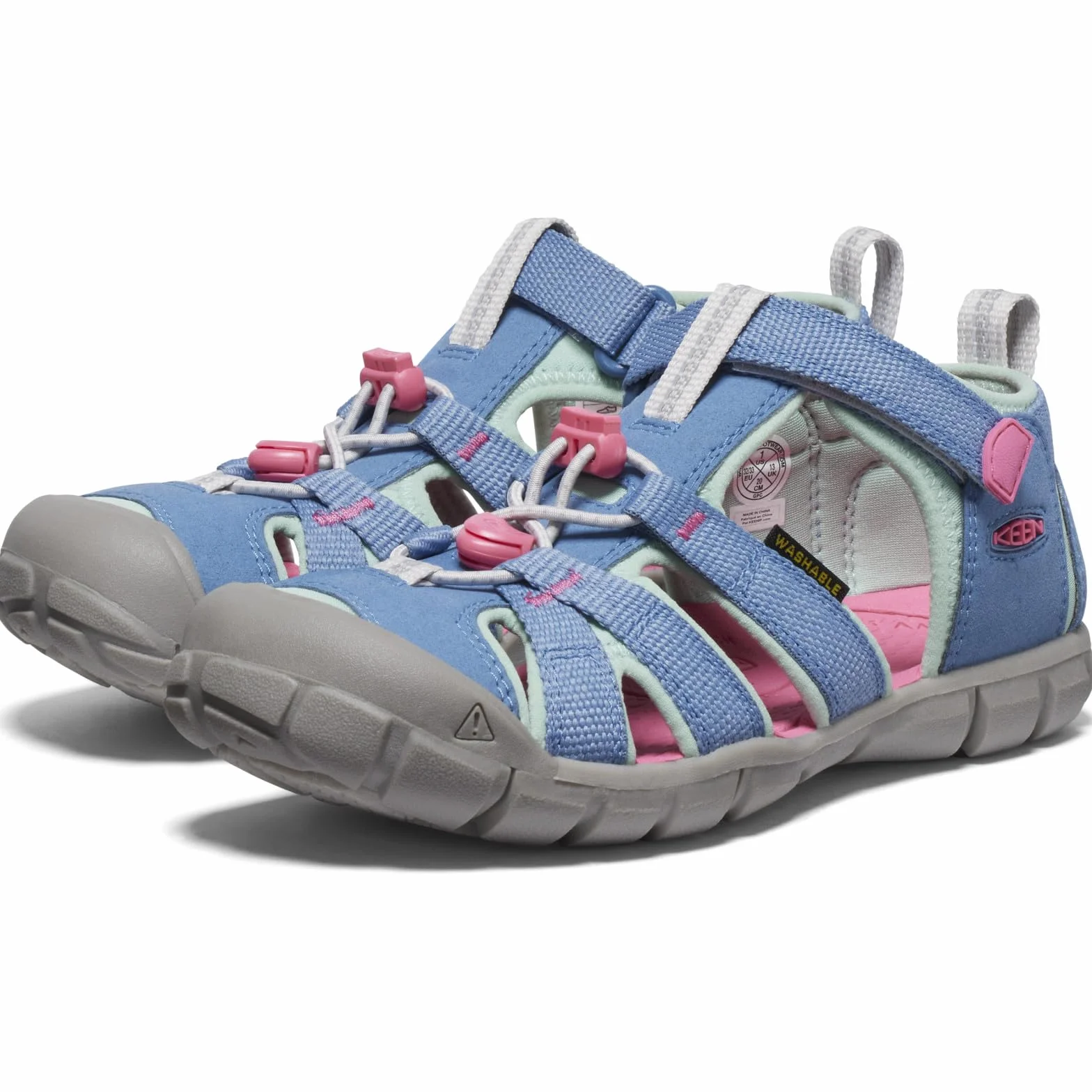 KEEN Sandały dziecięce unisex Seacamp 2 CNX, Coronet niebieski gorący róż, 38 EU