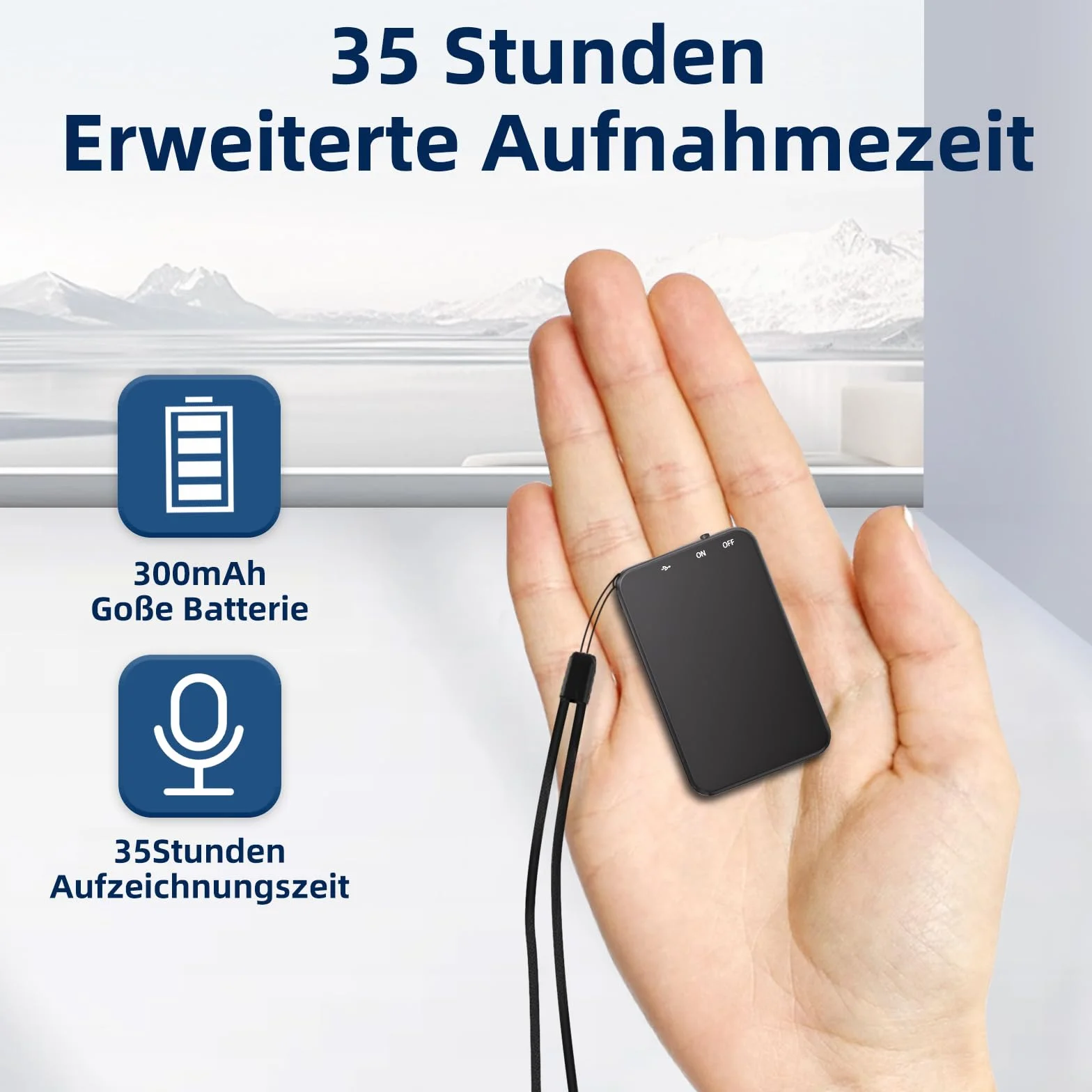Mini dyktafon 64 GB z nagrywaniem 35 godzin, cyfrowy dyktafon USB C, do spotkań, wywiadów, wykładów, kursów, konferencji