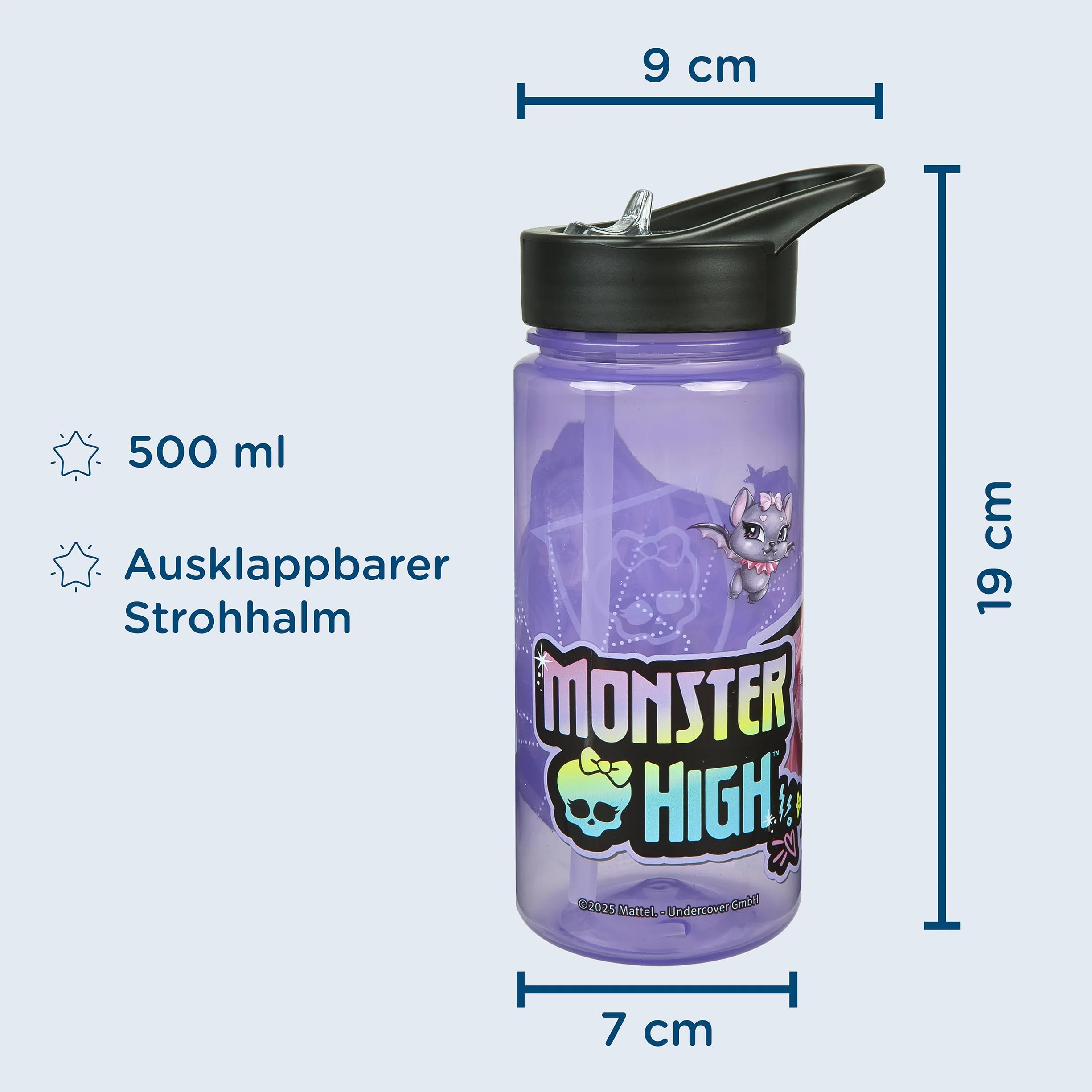 Scooli - Monster High zestaw naczyń dla dzieci - zestaw składający się z pudełka śniadaniowego i butelki na napoje - idealny do szkoły lub przedszkola – od 4 lat – z tworzywa sztucznego – bez BPA
