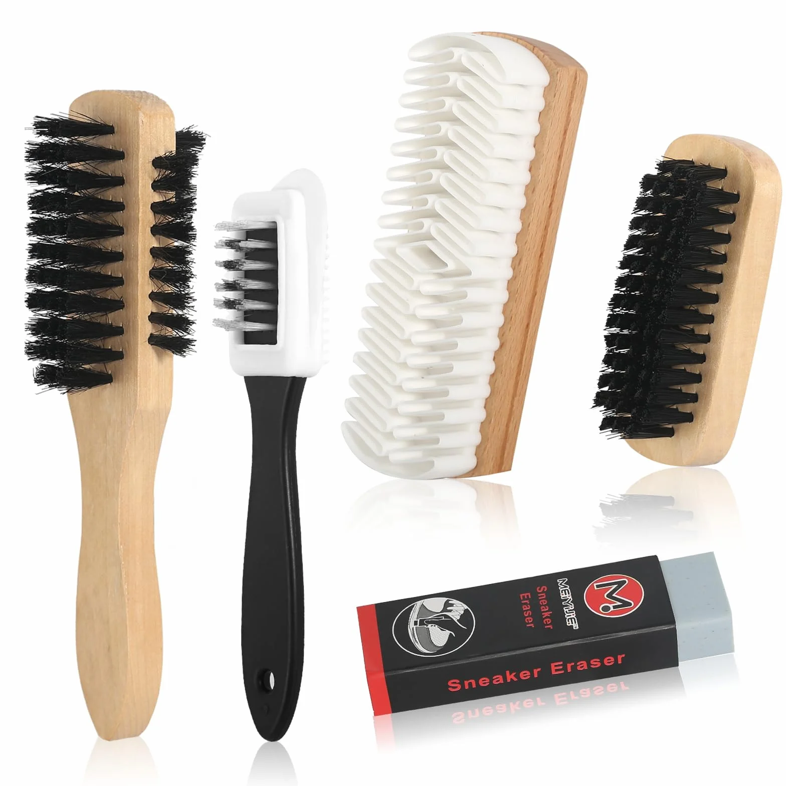 Zestaw 5 szczotek do zamszu do butów, wszechstronne pielęgnacze skóry nubukowej, szczotka