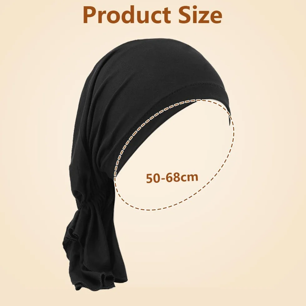 Czapka chemio, elegancka czapka turban dla kobiet, czapka z chemioterapią dla kobiet, czapka na wypadanie włosów, czapka z nadrukiem bandany do chemioterapii, Czarny nadruk