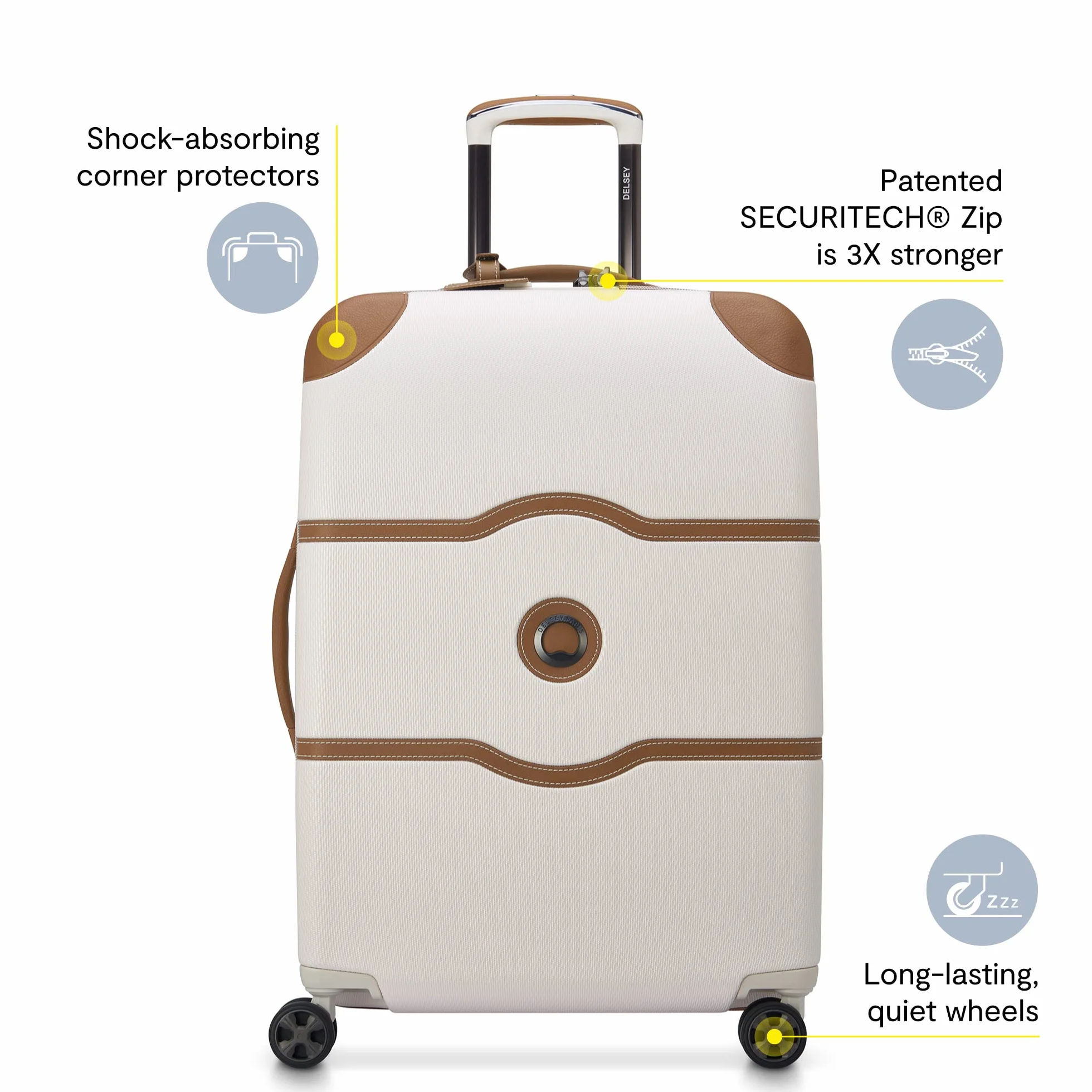 DELSEY PARIS Chatelet Air 2.0 Hardside Luggage with Spinner Wheels, Chocolate Brown, 2 Piece Set, (20/Backpack)