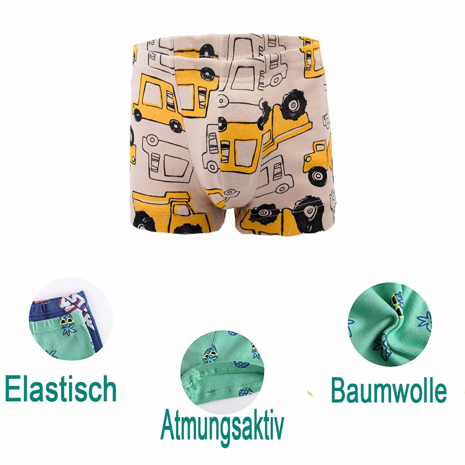 JackLoveBriefs Bokserki dla chłopców z bawełny, bielizna dziecięca (2-10 lat, opakowanie 9 sztuk)