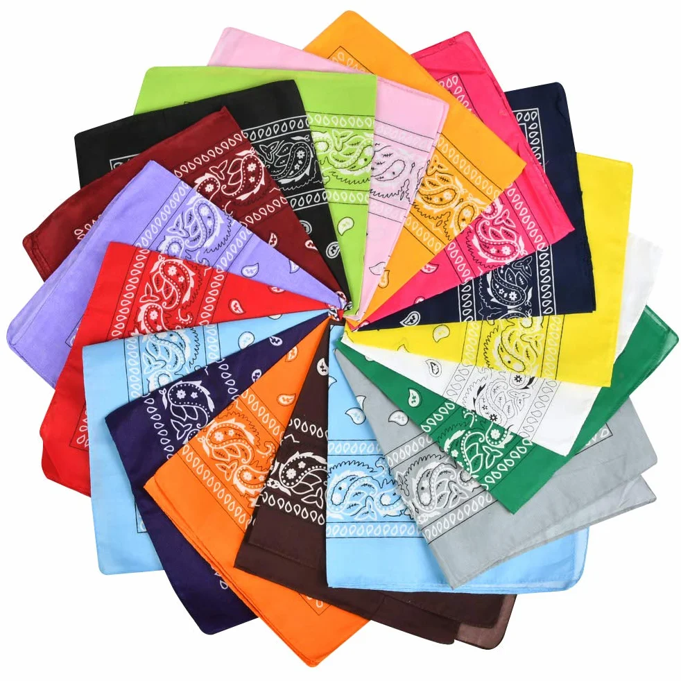 BUYGOO 20 szt. Kolorowe bandany Paisley wielofunkcyjne szaliki na głowę uniseks szaliki na szyję duże chusty w kolorach asortymentowych kwadratowe bandany na głowę dla mężczyzn i kobiet/dam (55 x 55