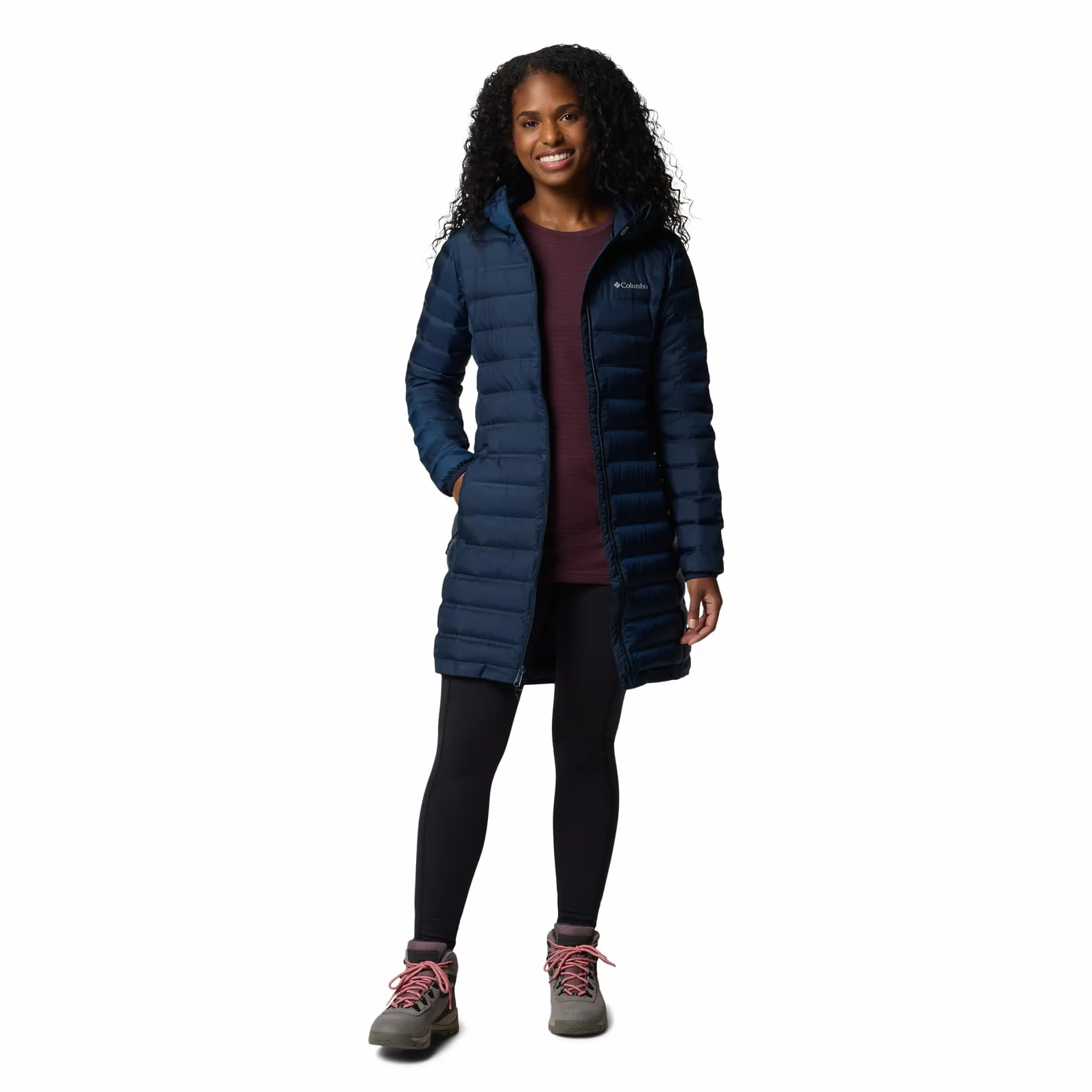 Columbia Damska kurtka puchowa Lake 22 Down Long Hooded z kapturem