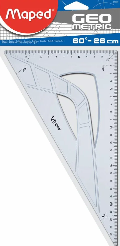 Maped Trójkąt rysunkowy geometryczny 60 stopni, długość kathetenu: 260 mm jednostka opakowania = 1