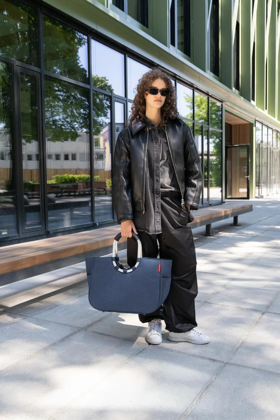reisenthel loopshopper L – stabilna torba z praktycznymi przegródkami z butelek PET pochodzących z recyklingu – czarujący i wodoodporny design złoty