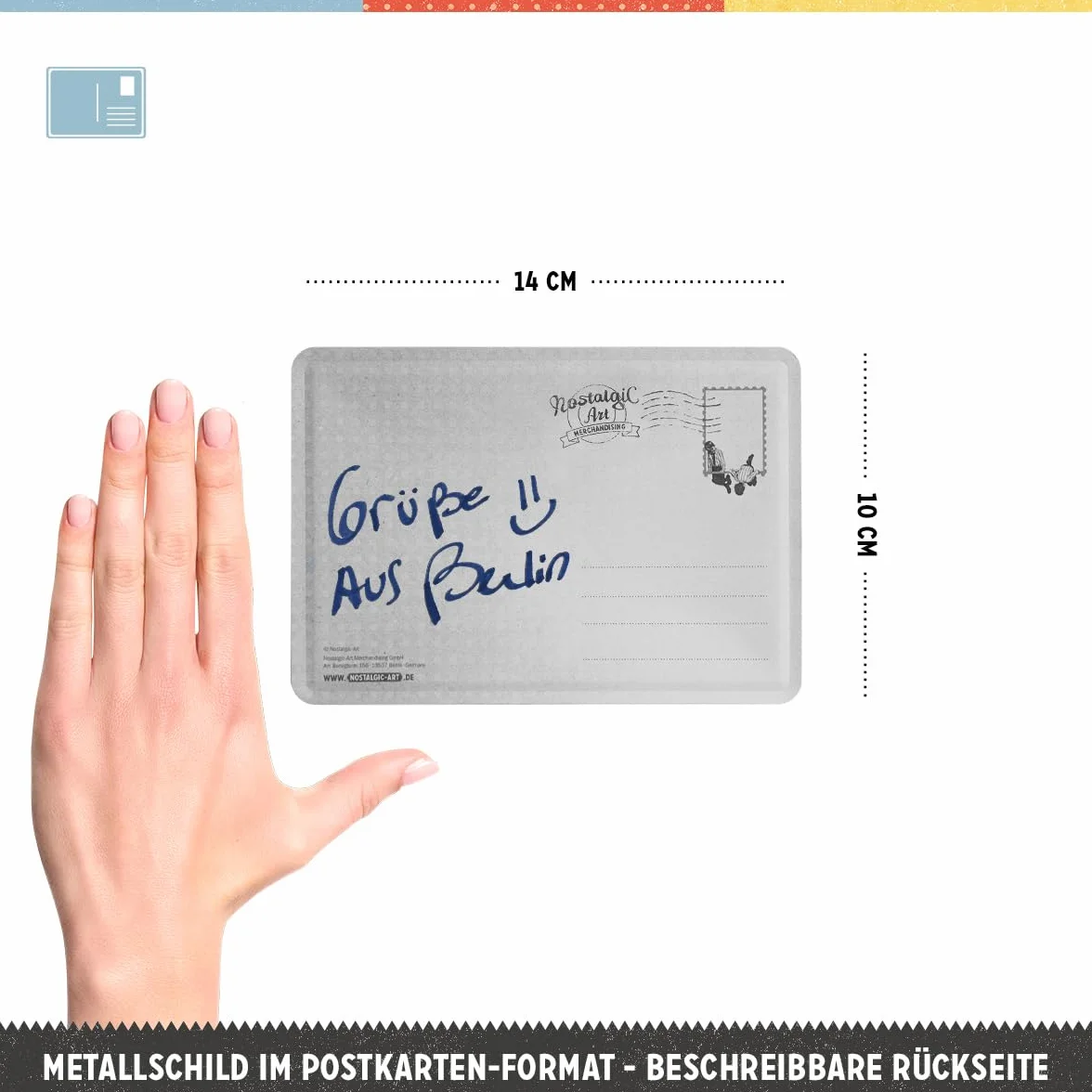 Nostalgic-Art Blaszana kartka pocztowa w stylu retro, 10 x 14 cm, oryginalny produkt licencjonowany (OLP), BMW – tylko Drivers – pomysł na prezent dla fanów akcesoriów BMW, kartka pocztowa z metalu,