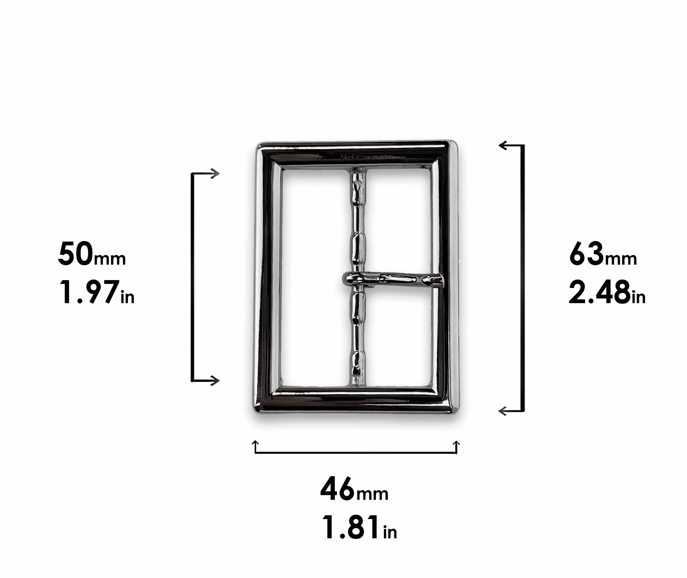 almela - Podwójna klamra paska ze srebrnym wykończeniem o szerokości 50 mm - 5 cm | Pasek na klamry, Srebrny, 50mm