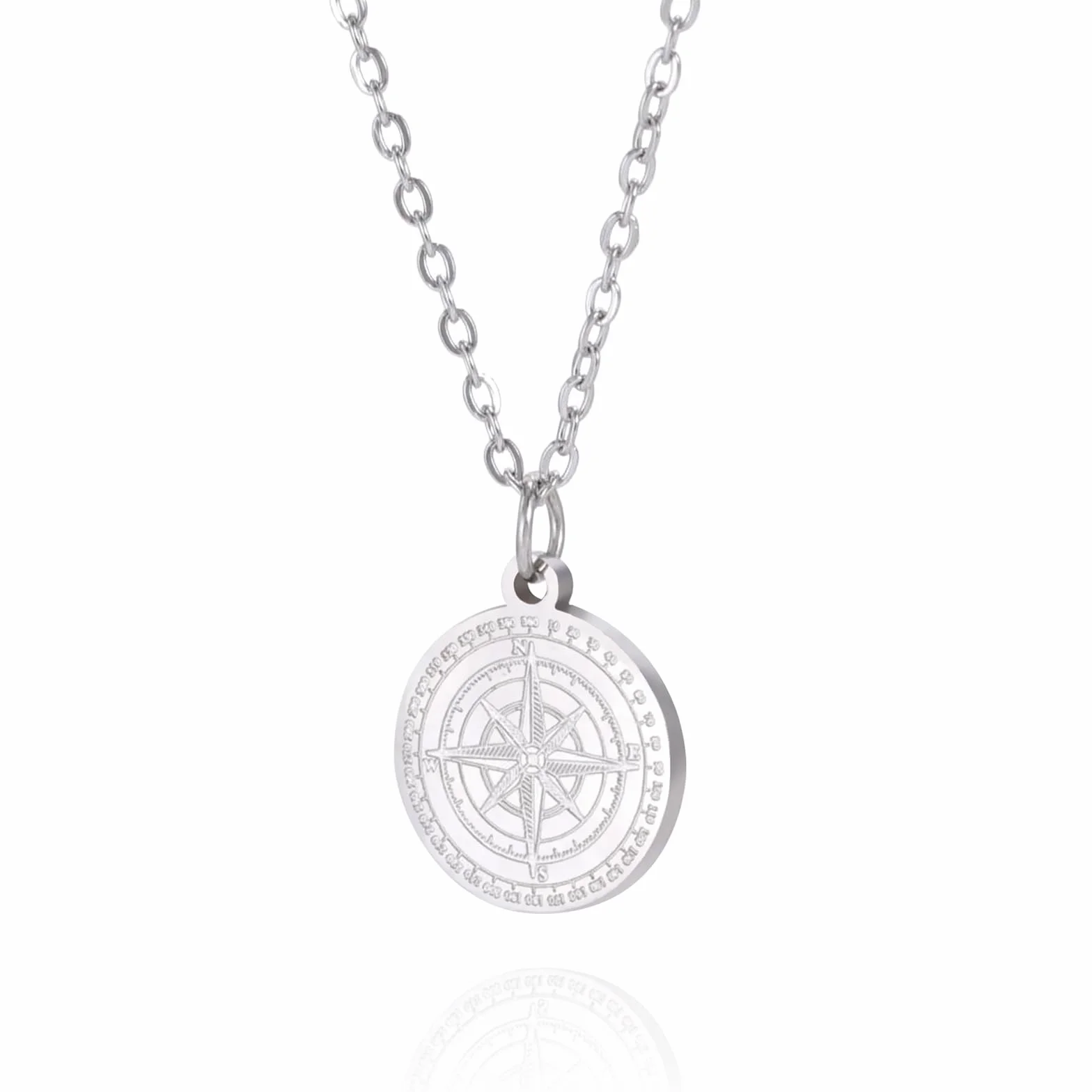 VASSAGO Naszyjnik z kompasem dla mężczyzn i kobiet, gwiazda północna, kompas, wisiorek, naszyjnik vintage, morski medal ukończenia szkoły, biżuteria, amulet dla mężczyzn