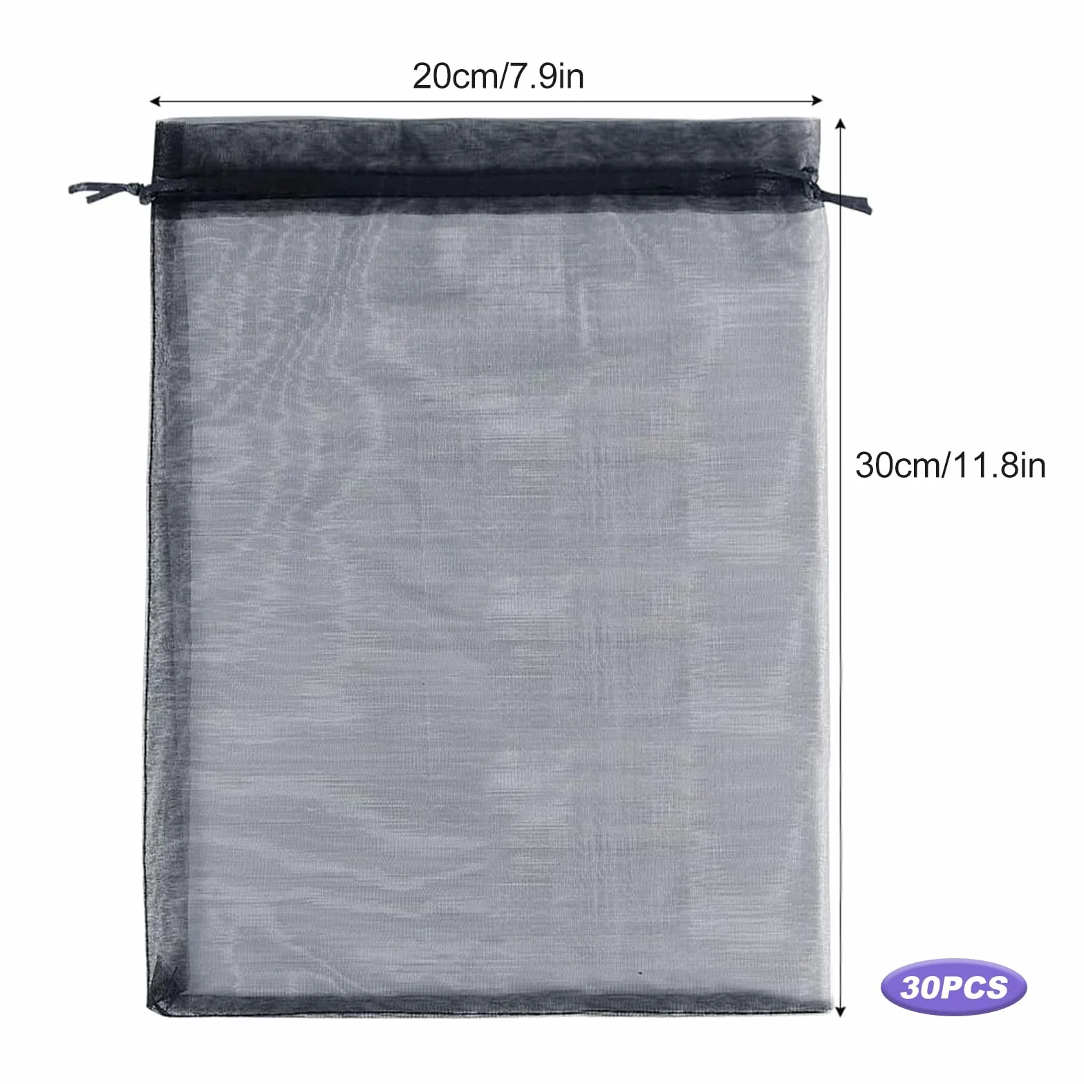 Woreczki z organzy, 30 sztuk, woreczki z organzy, 20 x 30 cm, duże woreczki z organzy, do napełniania, na prezenty ślubne, Boże Narodzenie, imprezę, prezent