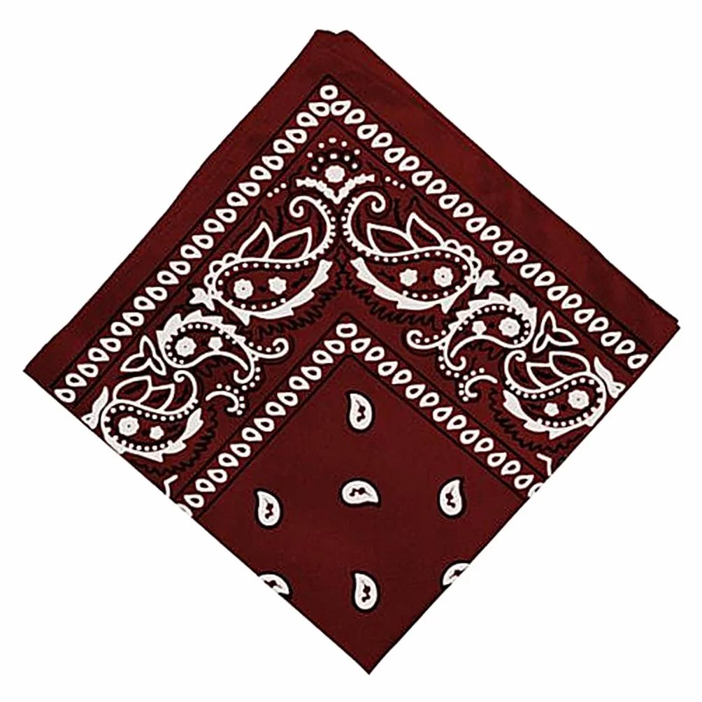 Unisex Bawełniana bandana Paisley Kowbojska głowa szalik chusta na głowę czerwona