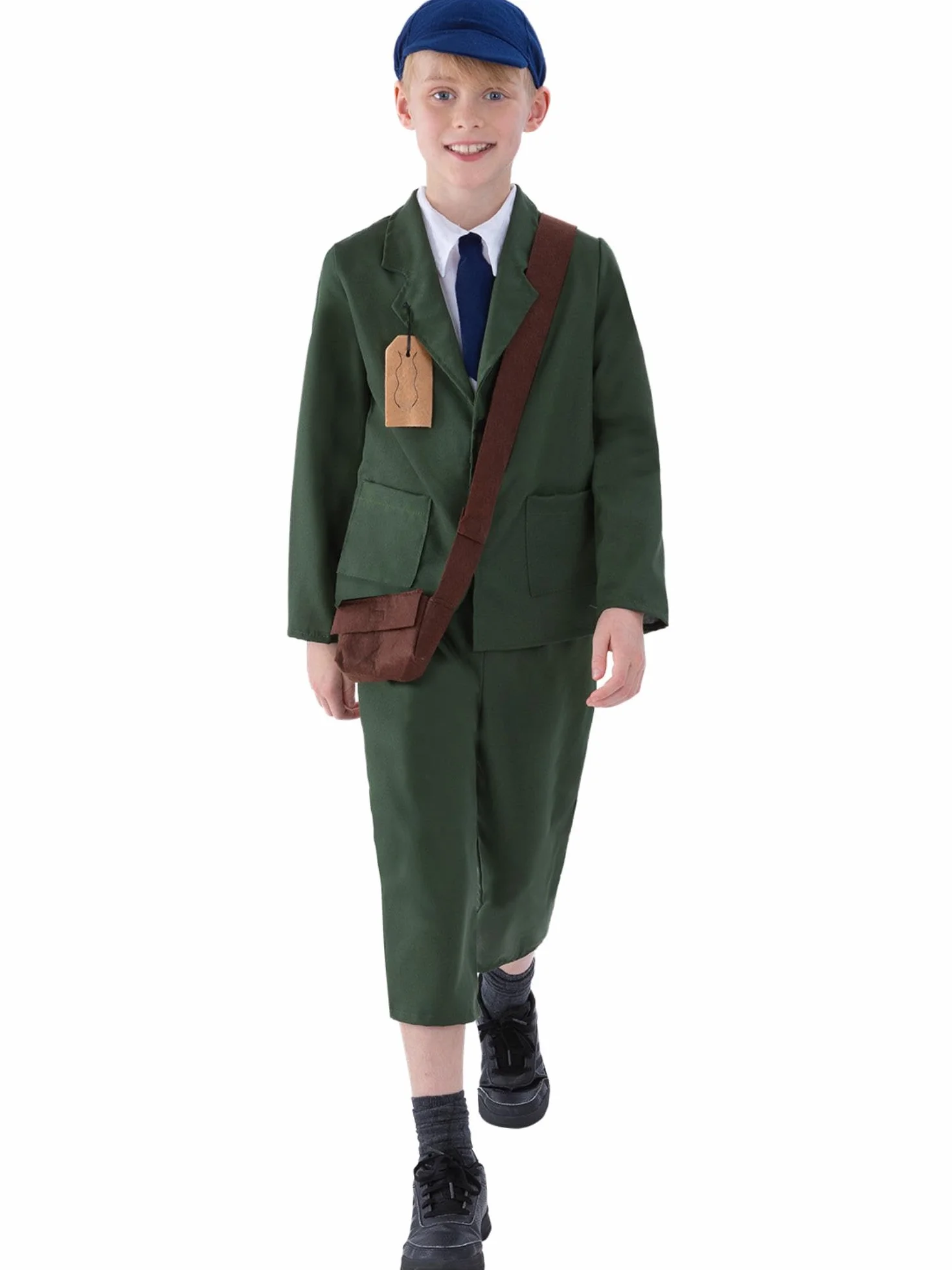 WW2 Evacuee Boy Green Costume (L)