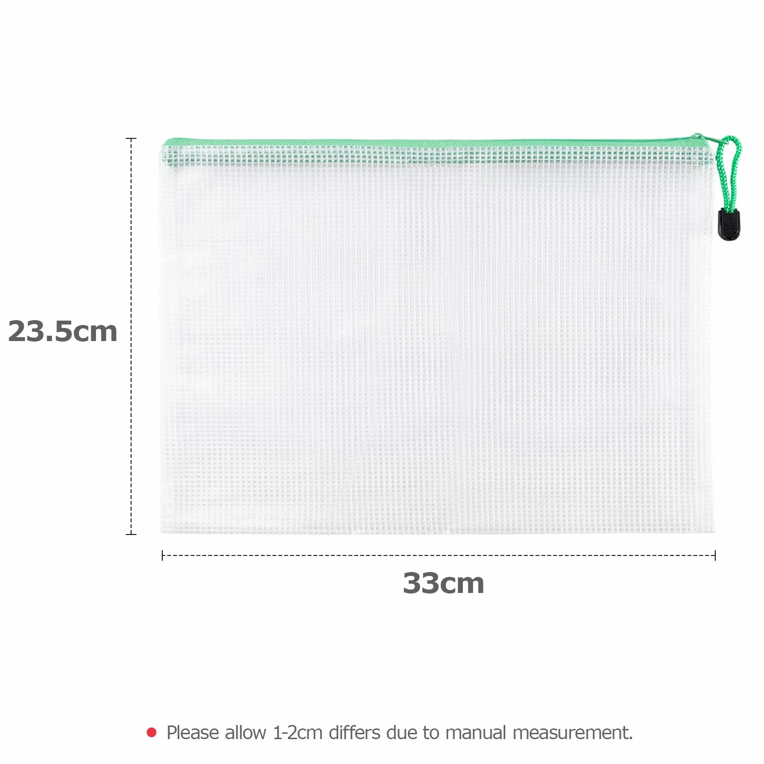 Carehabi 12 sztuk toreb na dokumenty z zamkiem błyskawicznym, A4, wodoszczelne etui na dokumenty, torebki z siateczki z zamkiem błyskawicznym, kieszeń z siatki z tworzywa sztucznego, na dokumenty,