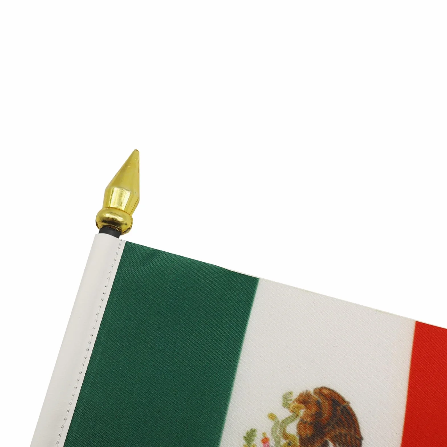 Drapeau de Table Mexique avec Pointe Or, 15cm x 10cm