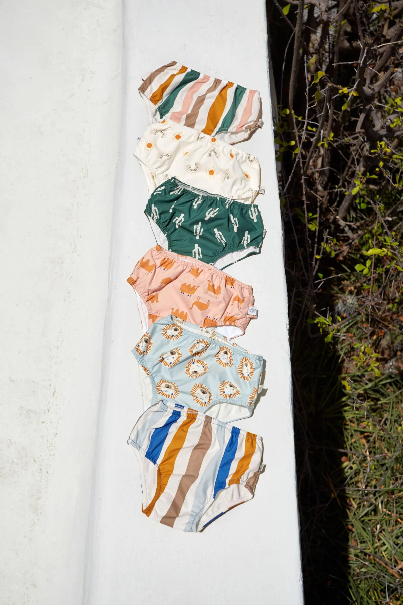 LÄSSIG Pieluchy do pływania dla niemowląt, pieluchy, kąpielówki, diaper palms Nature, 19-24 miesięcy, rozmiar: 92, biały, 92