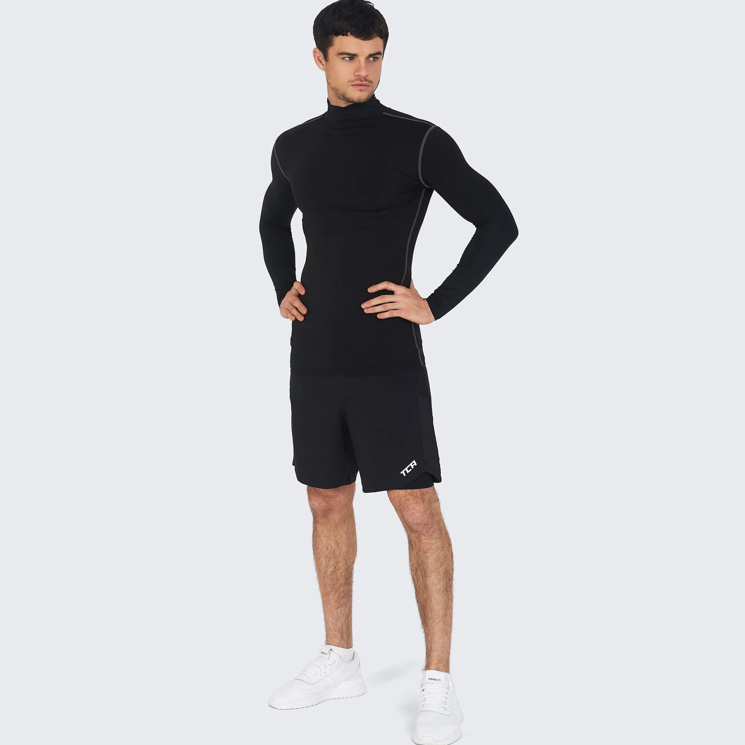 Meskie Compression Koszulka podkoszulka z dlugim rekawem Base Layer - Mock Neck