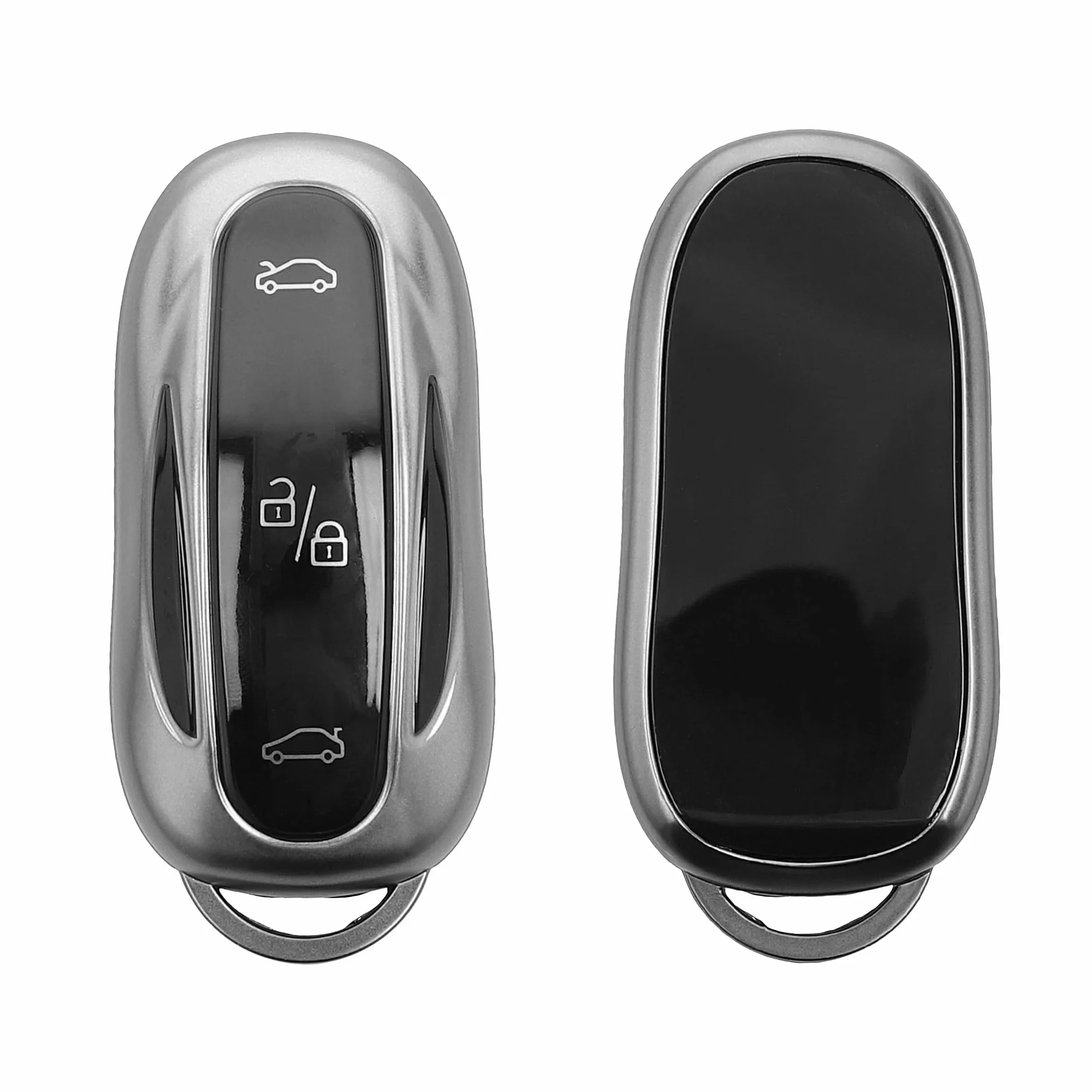 kwmobile Etui na klucze kompatybilne z kluczem samochodowym Tesla Model X, miękkie etui ochronne na kluczyki samochodowe z TPU - czarny matowy/czarny