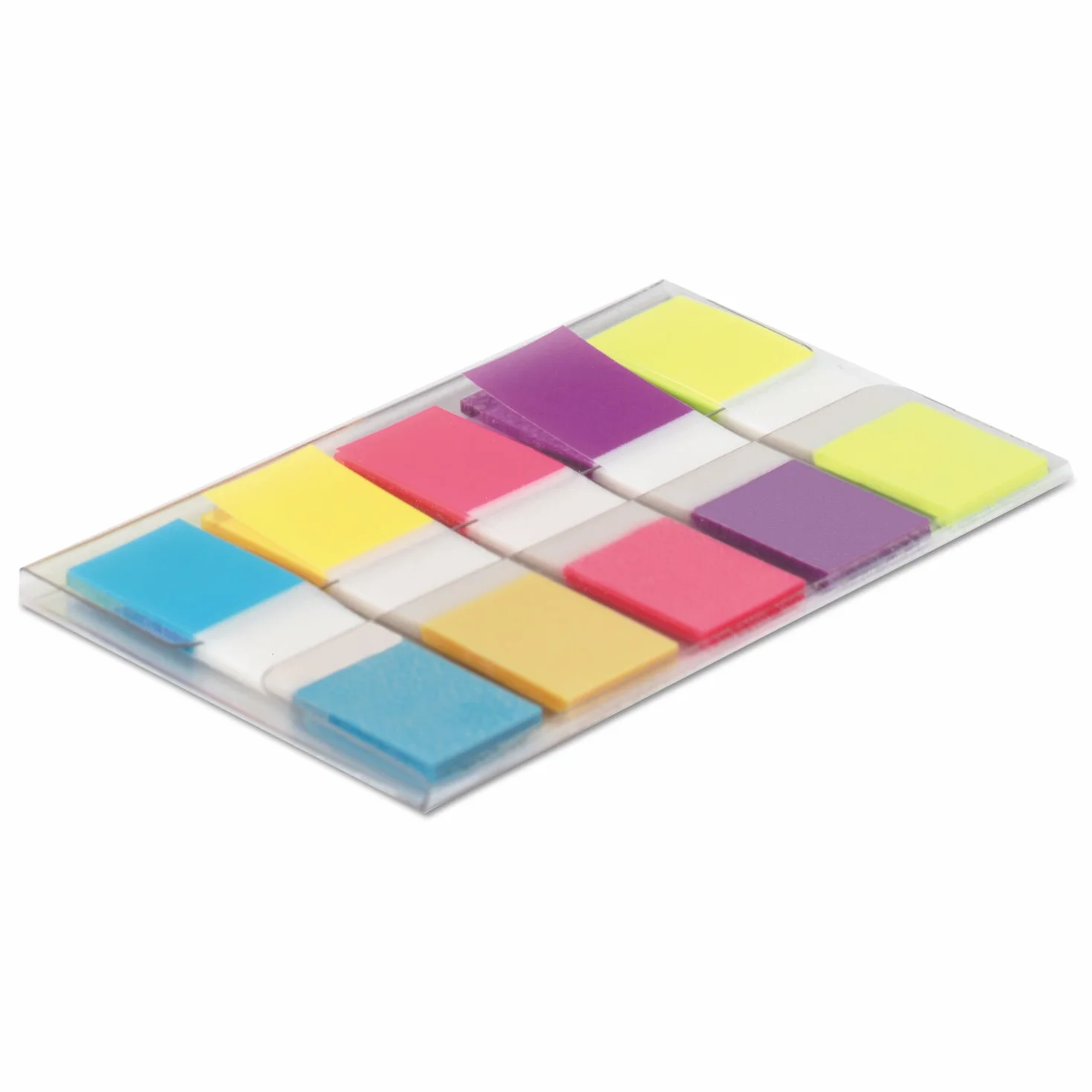 Post-it Mały indeks w plastikowym dozowniku, różne jasne kolory, 5 opakowań po 20 pasków samoprzylepnych - do oznaczenia, zaznaczenia lub oznaczenia kolorem. Ważne informacje