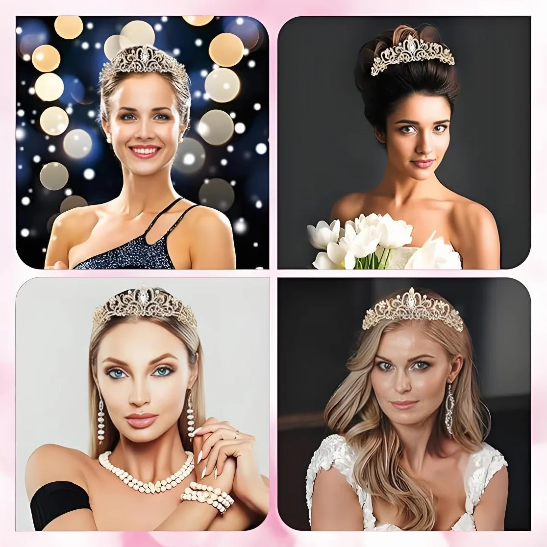 Tiara kryształowa korona z grzebieniem ze strasu, diadem, tiara, wesele, dla panny młodej, na urodziny, wesele, bal absolwentów, imprezy księżniczki