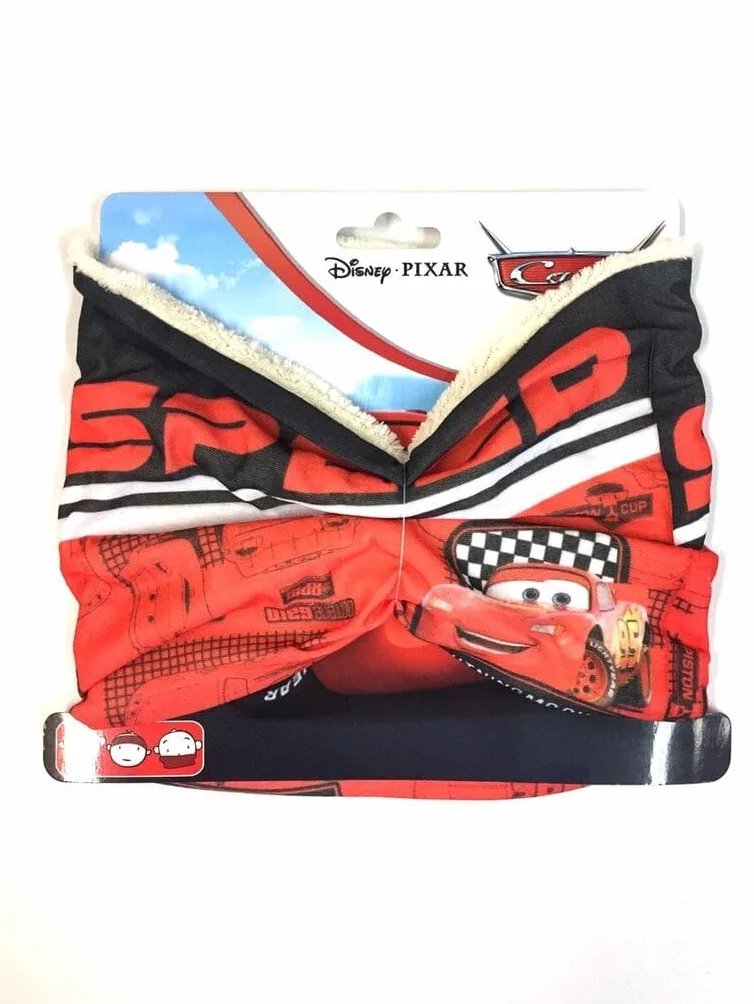 Disney Pixar Cars szalik dziecięcy | szal kominowy | czerwony i niebieski | prezent dla chłopców | chusta na szyję | szal pętelkowy dla dzieci na zimę | szal polarowy | Lightning McQueen