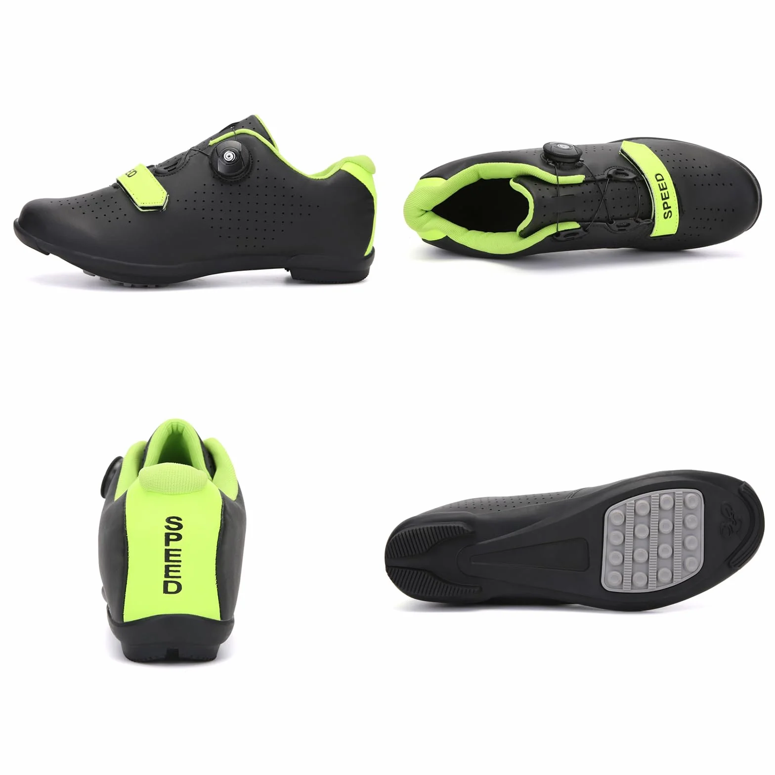 LZQpearl Trampki Rowerowe, Górskie Trampki Rowerowe I Szosowe Z Gumową Podesztywą Buty Rowerowe Bez Blokady System Sznurowania Szybkie Obrót Black, 43