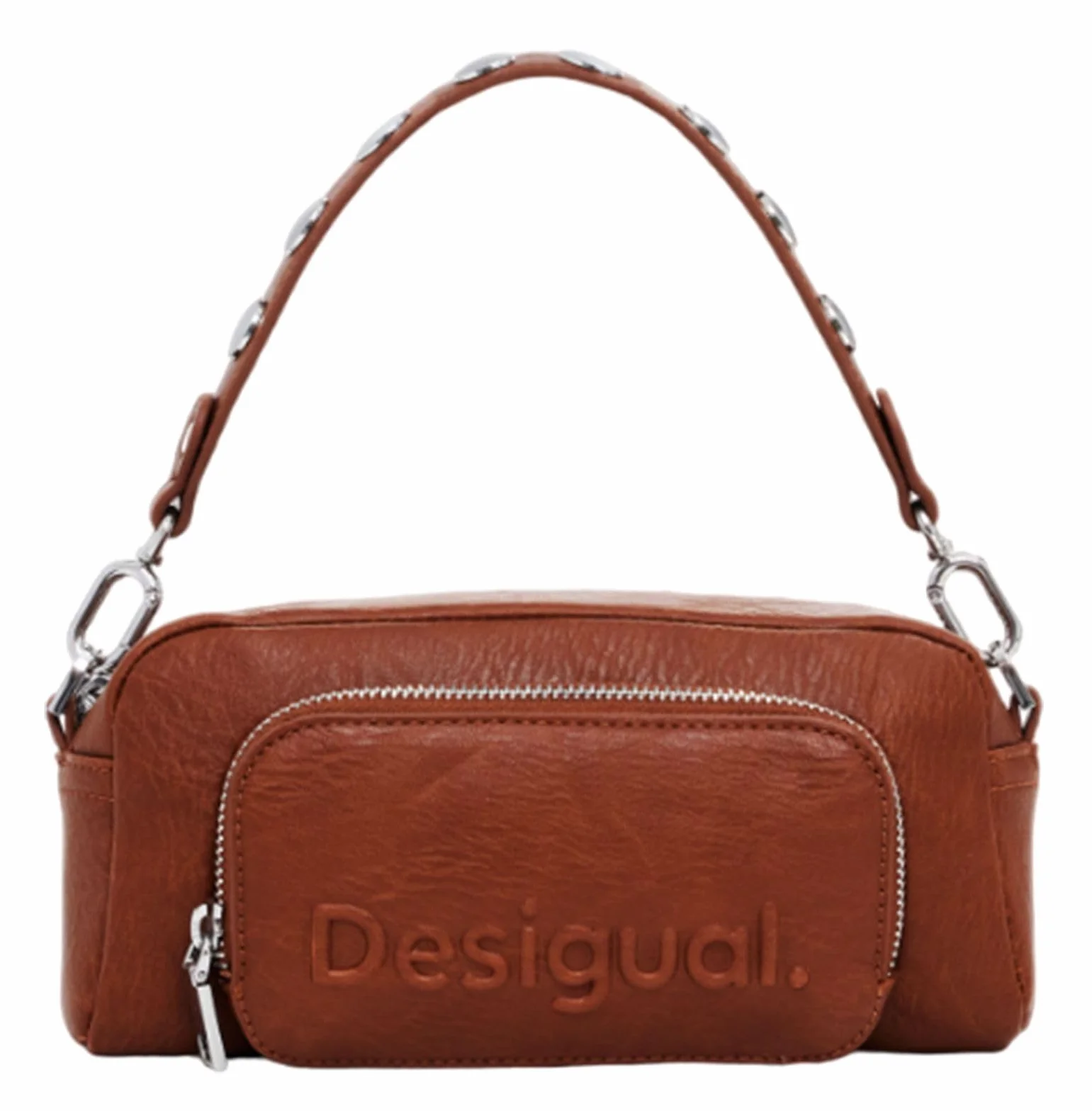 Desigual Women's Accessories PU Across Body Bag, brązowa, brązowy
