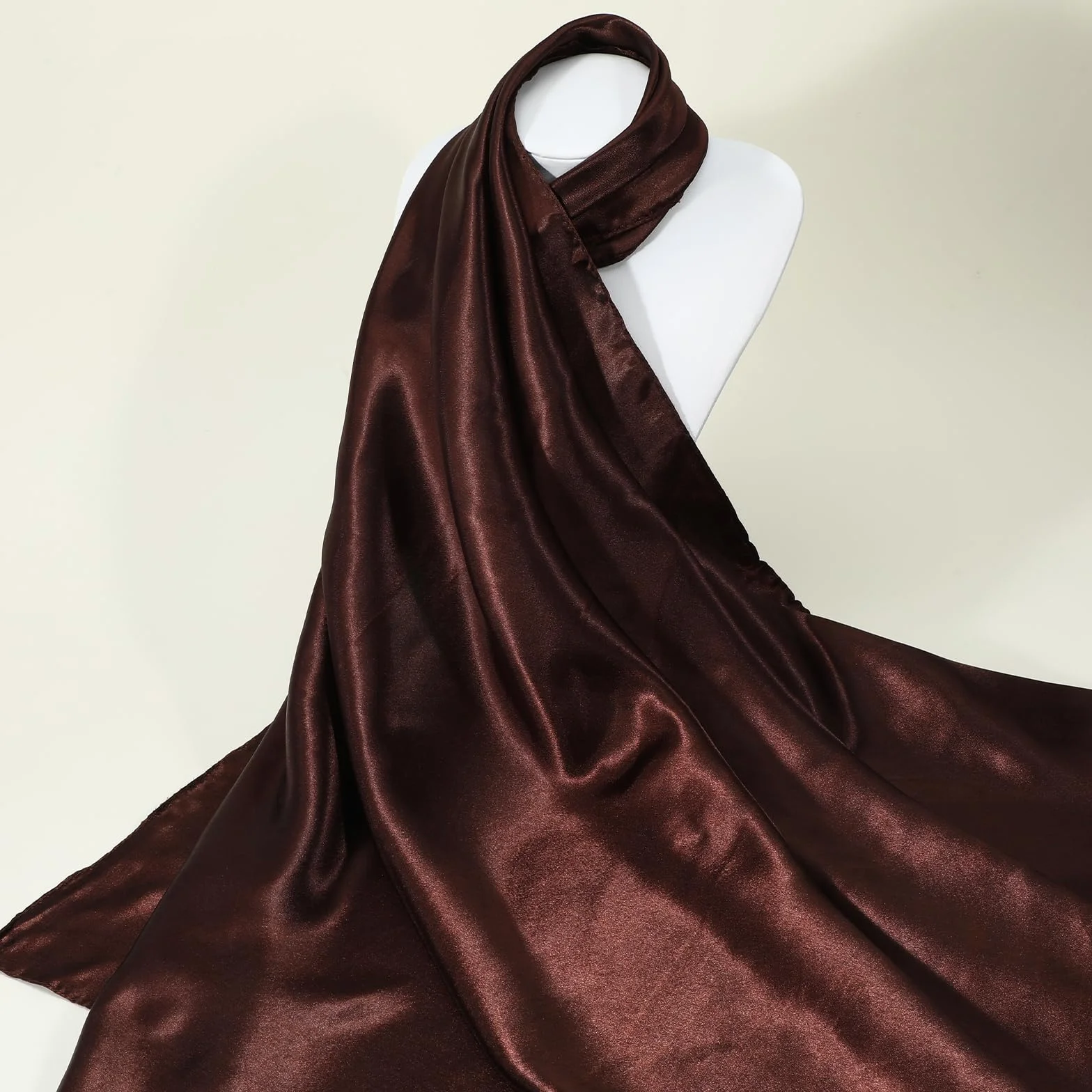 Andibro 89 cm duży kwadratowy satynowy szalik na głowę, jedwabny błyszczący jednolity kolor szaliki, chusty do spania dla kobiet bandana do włosów