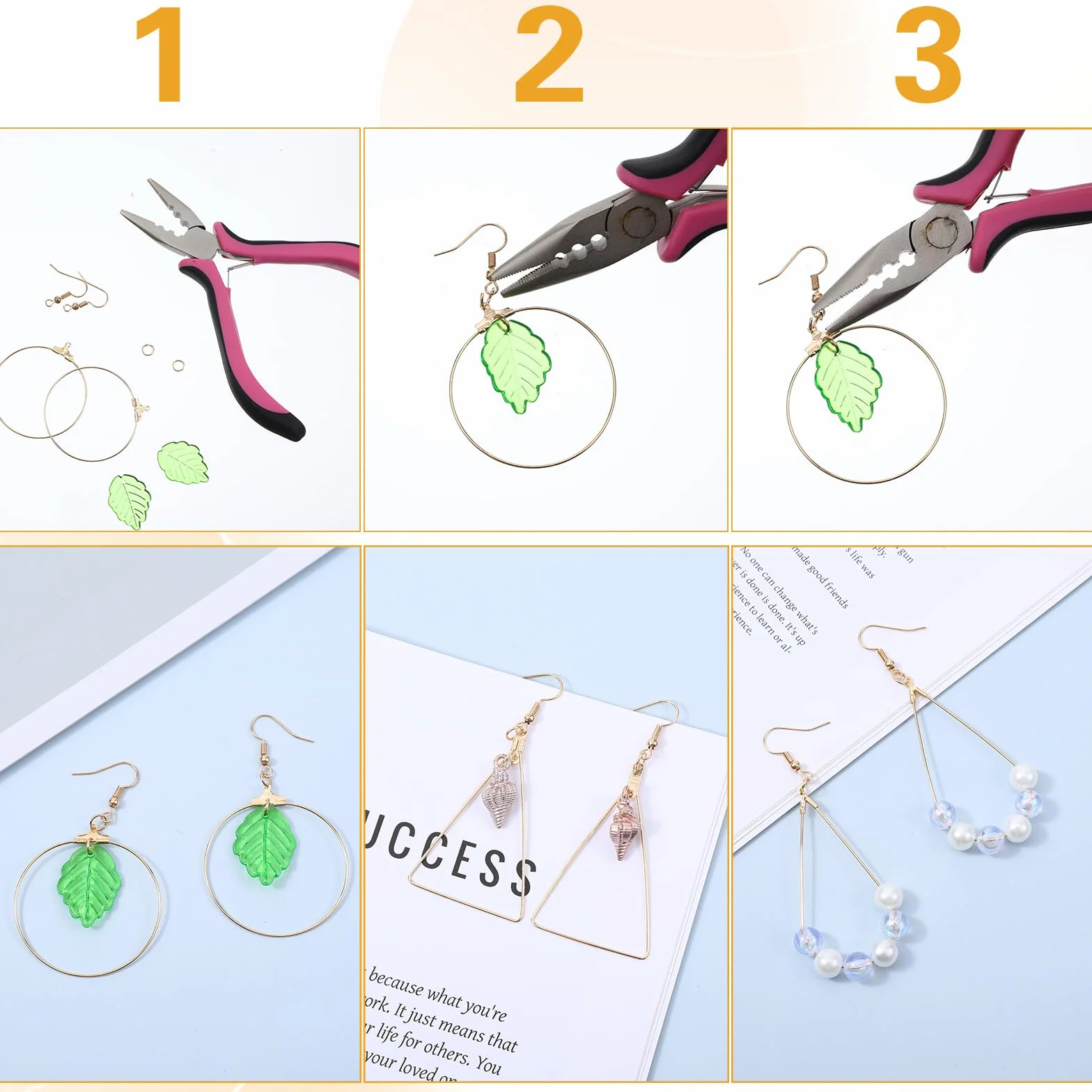 Bremorou 200 sztuk kolczyków typu "zrób to sam" zestaw do produkcji kolczyków typu kreole hoop earring finings, hipoalergiczne rękodzieło, złoto, srebro, drut, kreole do samodzielnego wykonania