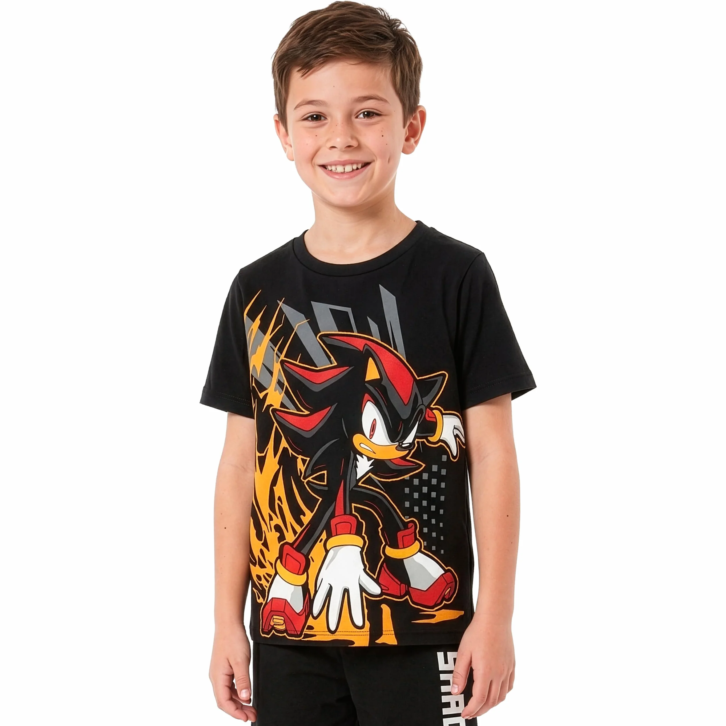 Piżama Chłopięca Sonic The Hedgehog, Krótka Piżama Dziecięca Shadow Bawełniana Dla Chłopców