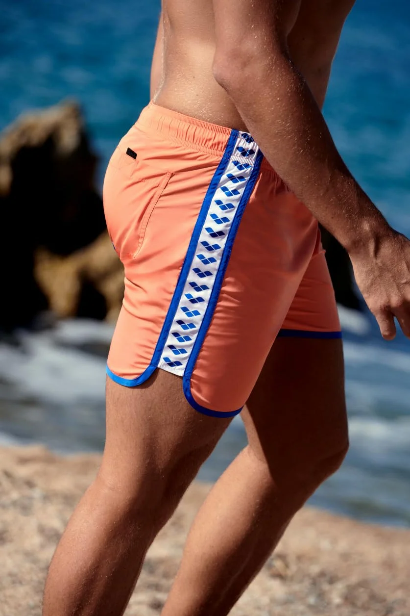 ARENA M Ikony Team Stripe Boxer Swim Trunks, NESPOLA-Royal, XL Men's, Nespola-royal, XL