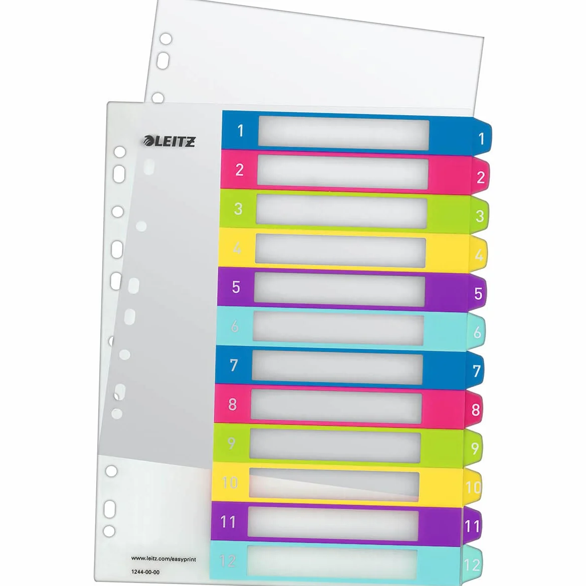 Leitz Wow 12440000 Przekładki do Segregatora, Wielokolorowy, 12 sztuk
