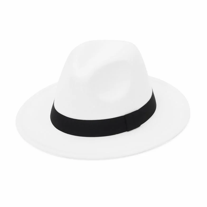 GEMVIE Kapelusz filcowy dla mężczyzn i kobiet Fedora kapelusz szerokie rondo Panama kapelusz Bogart